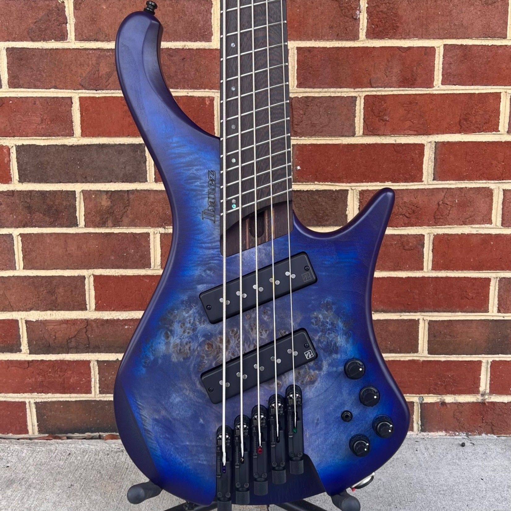 Ibanez Ibanez EHB1505MSPLF, Bass Workshop Headless Multi-Scale Bass, 5-String, Pacific Blue Burst Flat, SN# 211P01I220118888