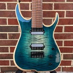 Skervesen Skervesen Raptor 7 NTB, 9pc Neck-Thru, 5A Flame Maple Top, Pau Ferro Fretboard, Swamp Ash Body, Glacier Blue Burst, Bare Knuckle Juggernaut Pickups, Hipshot Bridge & Locking Tuners, World Domination Mod