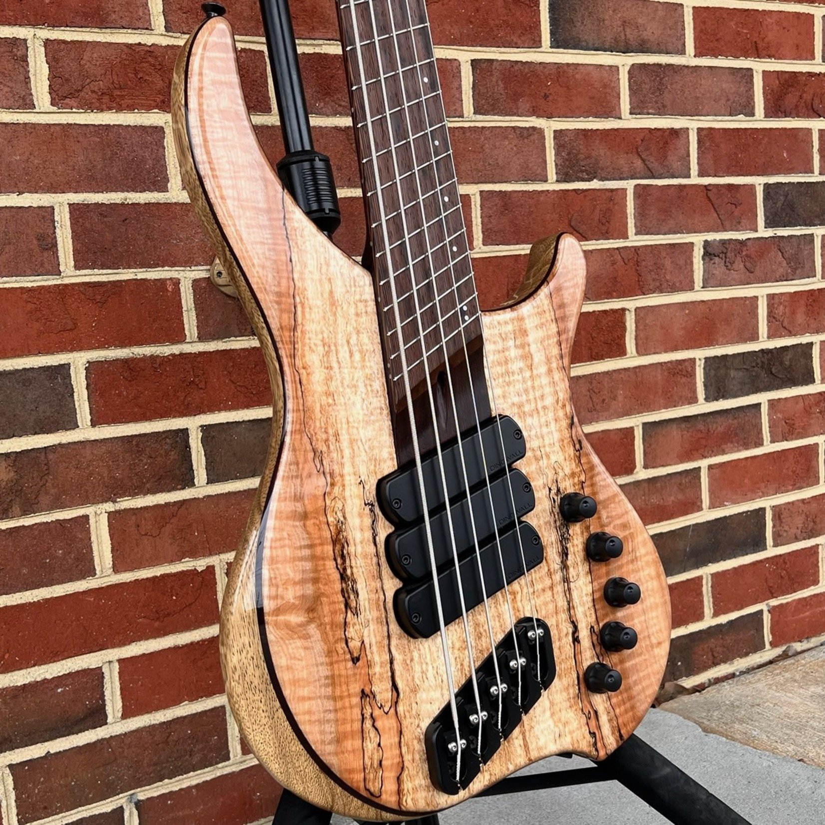 Dingwall Dingwall ABI Custom 5-String, 3x Pickups, X-Top #1308 Spalted Maple, Black Limba Body, Wenge Contrast Layer, Wenge Neck and Fretboard, Standard AB Inlays, Glockenklang 3-band EQ, Dingwall Gig Bag