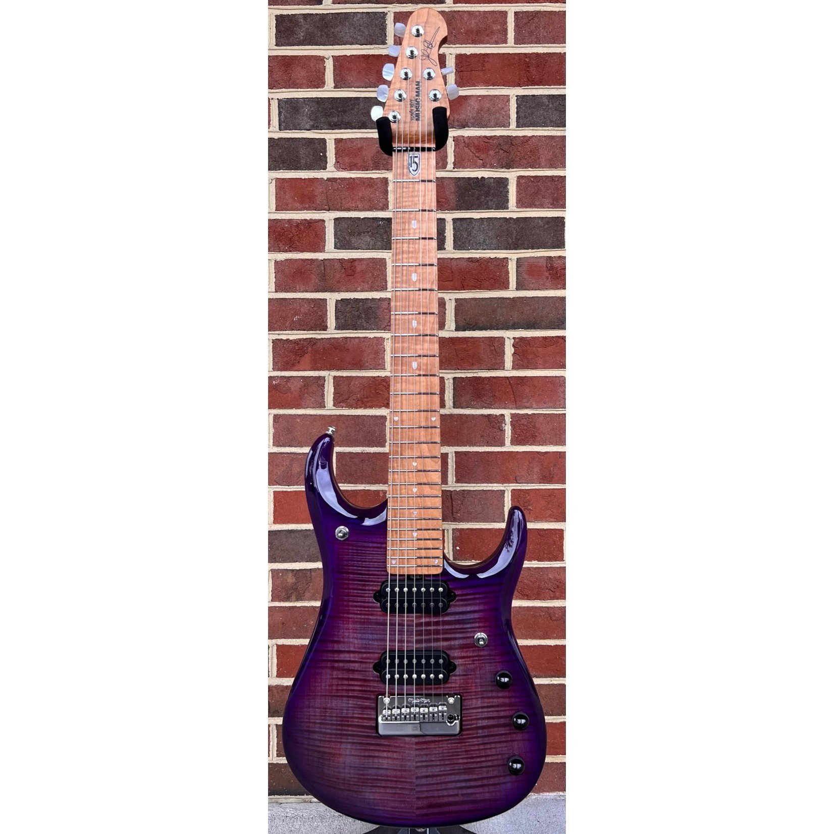 Music Man Music Man John Petrucci JP15 7-String, Flame Maple Top, Purple Nebula, Roasted Flame Maple Neck and Fretboard, Chrome Hardware, Fishman Piezo, DiMarzio Illuminator Pickups, Hardshell Case