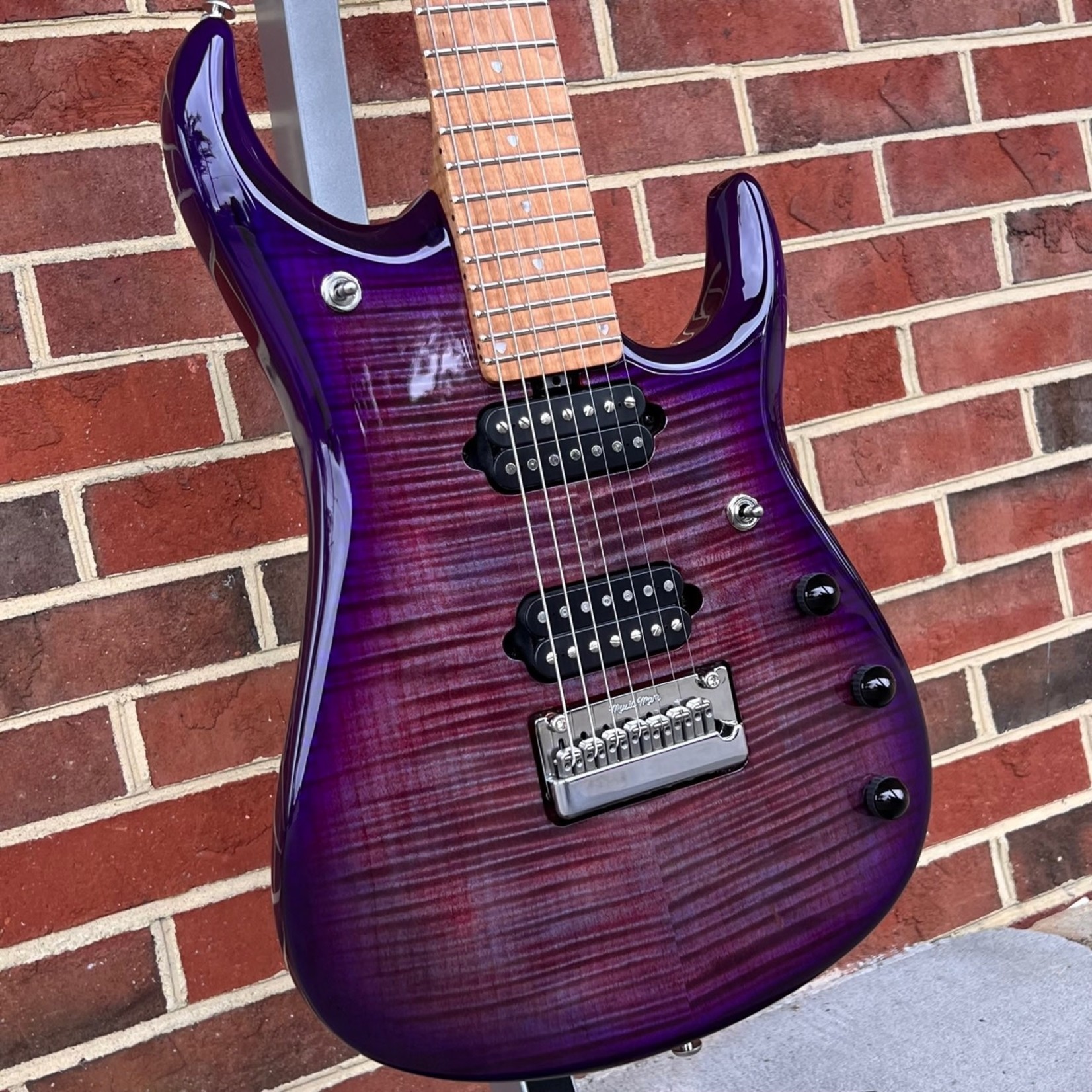 Music Man Music Man John Petrucci JP15 7-String, Flame Maple Top, Purple Nebula, Roasted Flame Maple Neck and Fretboard, Chrome Hardware, Fishman Piezo, DiMarzio Illuminator Pickups, Hardshell Case