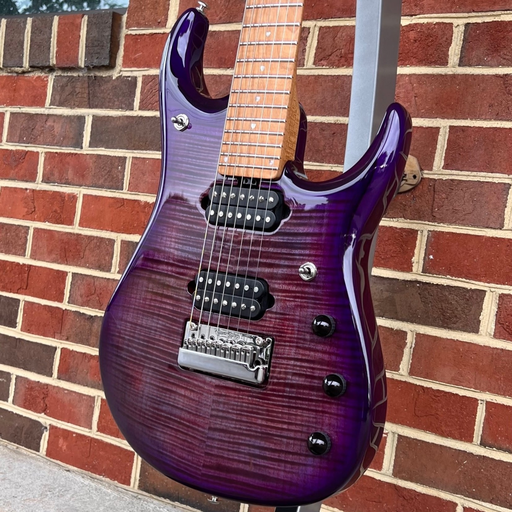 Music Man Music Man John Petrucci JP15 7-String, Flame Maple Top, Purple Nebula, Roasted Flame Maple Neck and Fretboard, Chrome Hardware, Fishman Piezo, DiMarzio Illuminator Pickups, Hardshell Case