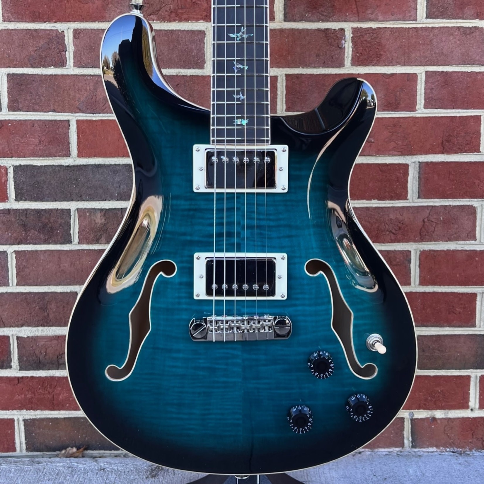 Paul Reed Smith Paul Reed Smith SE Hollowbody II Piezo, Peacock Blue, Ebony Fretboard, Hardshell Case