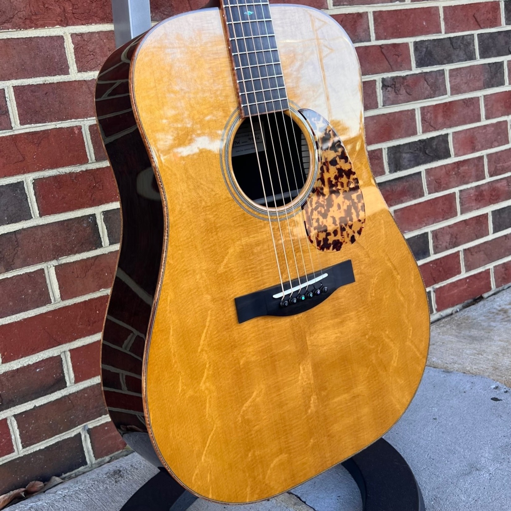 Santa Cruz Guitar Co. Santa Cruz Custom D/PW, Burled African Blackwood Back & Sides, Bear Claw Sitka Spruce Top, Koa Binding (body, neck, headstock), Koa Back Strip, Koa Tail Wedge, Blue Paua 42-Style Inlays, Tinted Top, Hardshell Case