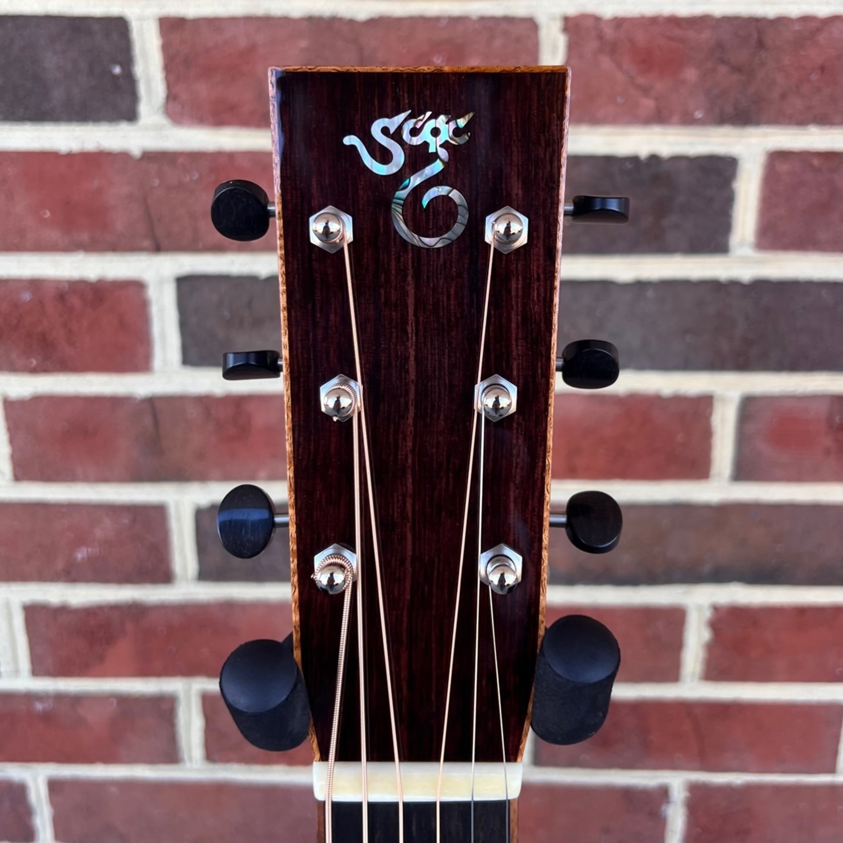 Santa Cruz Guitar Co. Santa Cruz Custom D/PW, Burled African Blackwood Back & Sides, Bear Claw Sitka Spruce Top, Koa Binding (body, neck, headstock), Koa Back Strip, Koa Tail Wedge, Blue Paua 42-Style Inlays, Tinted Top, Hardshell Case