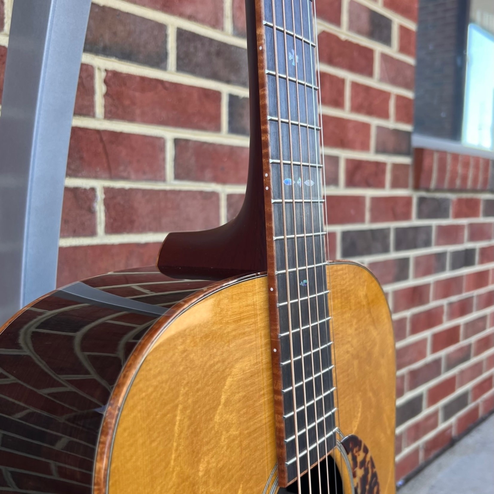 Santa Cruz Guitar Co. Santa Cruz Custom D/PW, Burled African Blackwood Back & Sides, Bear Claw Sitka Spruce Top, Koa Binding (body, neck, headstock), Koa Back Strip, Koa Tail Wedge, Blue Paua 42-Style Inlays, Tinted Top, Hardshell Case