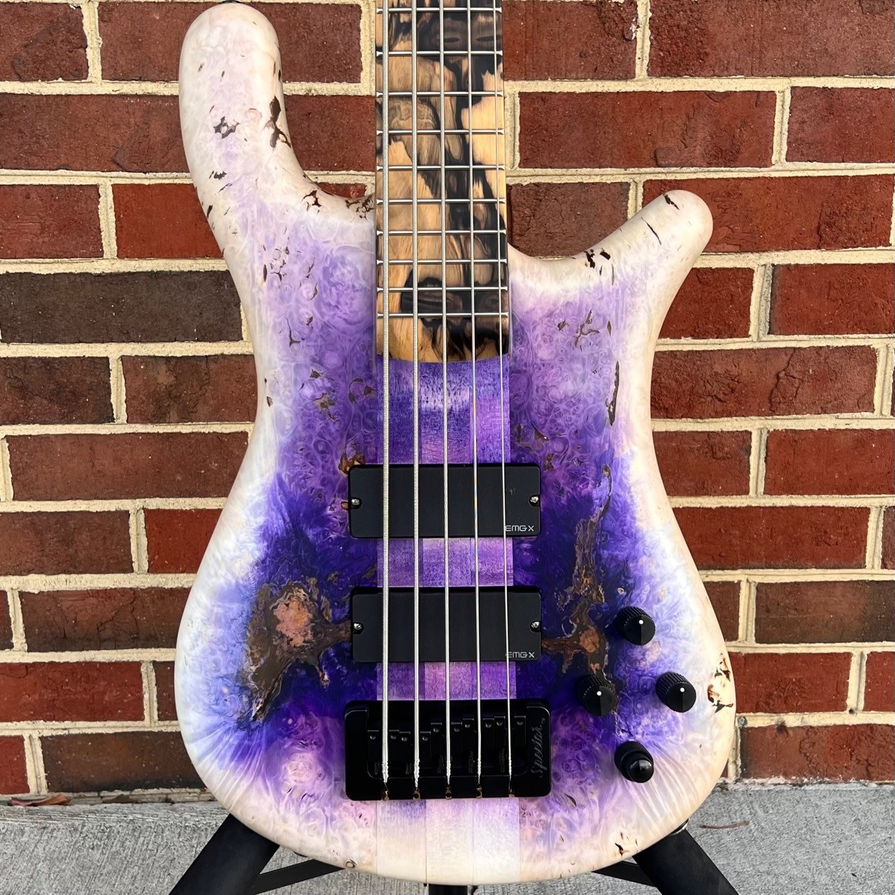 Spector USA NS-5XL, Purple Reverse Burst, Maple Burl Top, Swamp