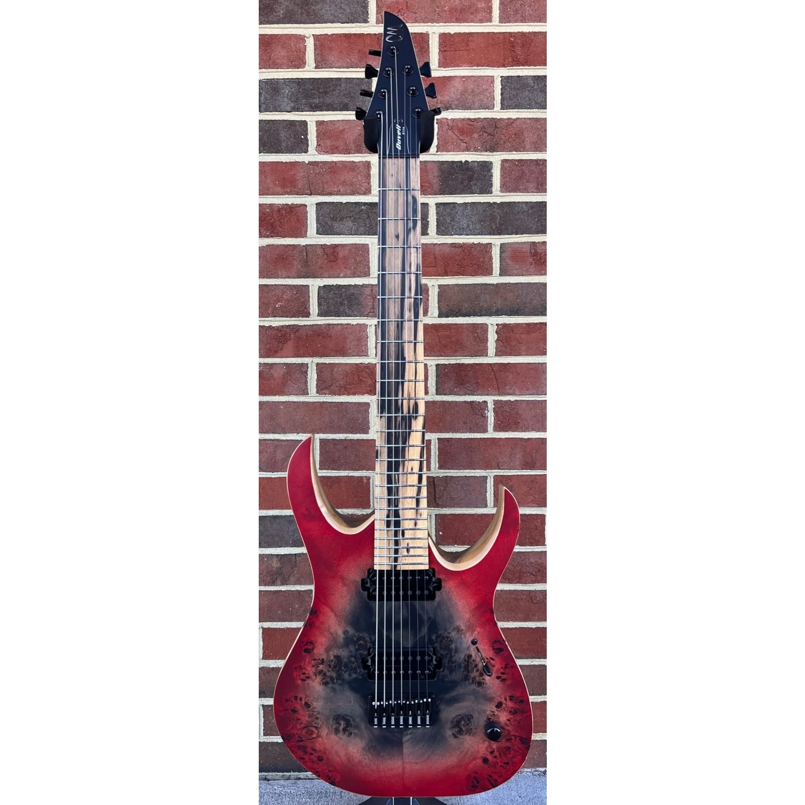 Mayones Mayones Duvell Elite 7, Supernova Red Satine, 4A Eye Poplar Top, Black Limba Body, 4A Pale Moon Ebony Fretboard, Hipshot Bridge & Locking Tuners, Mayones Hybrid Case