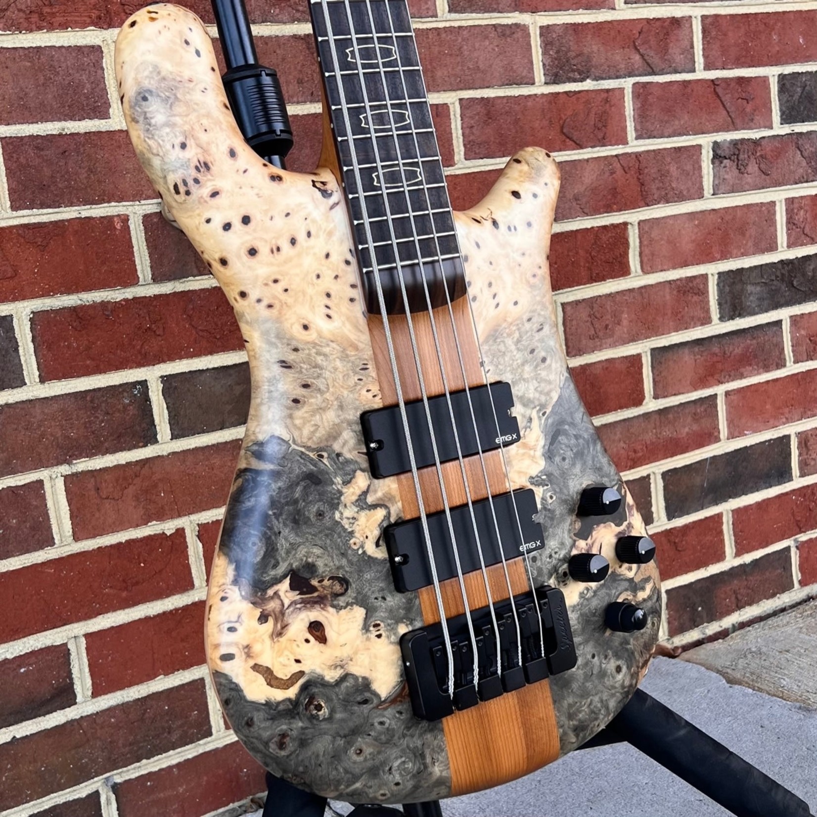Spector Spector USA NS-5XL, Buckeye Burl Top, Swamp Ash Body - Weight Relieved, Roasted Maple Neck, Ziricote Fretboard, Ghost Crown Inlays, EMG 40DCX Pickups, Darkglass Tone Capsule Preamp, TSA Case