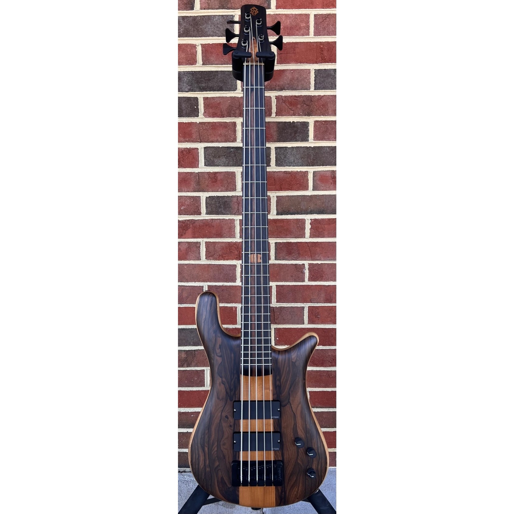 Spector Spector USA NS-5XL, Ziricote Top & Back, Empresswood/Paulownia Center, Roasted Maple Neck, Macassar Ebony Fretboard, Roasted Maple 12th Fret Inlay, Matching Headstock, Roasted Maple Logo & Truss Rod Cover, EMG 40DCX Pickups, HAZ 18v Preamp