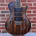 Paul Reed Smith Paul Reed Smith Private Stock Singlecut Semi-Hollow, Ziricote Top, Black Limba Body, Black Limba Neck, Ziricote Fretboard, Flame Maple Binding, Flame Maple Old School Birds, Ziricote Tuner Buttons, PRS Special Eletronics, Tremolo, Brown Western Tolex Case