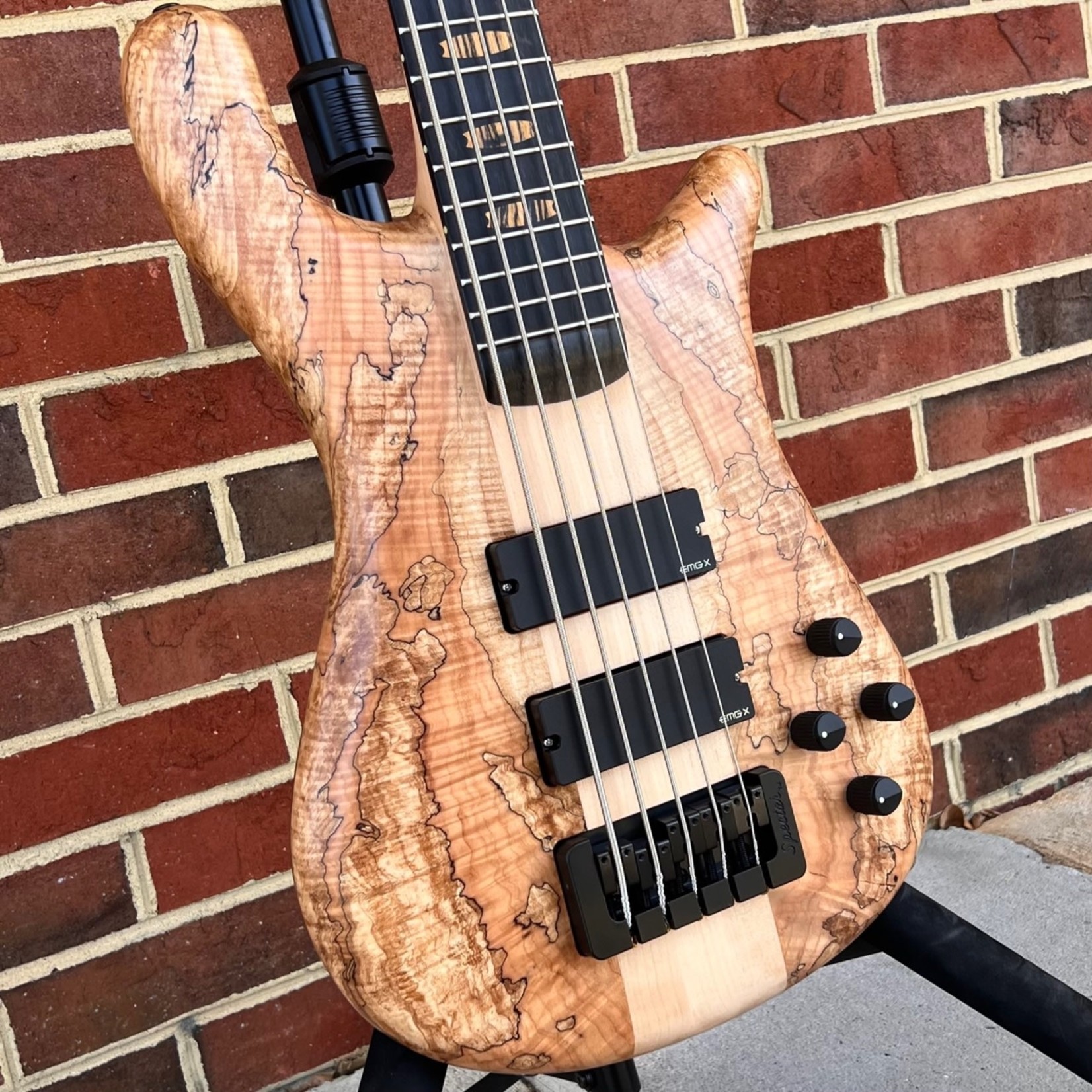 Spector Spector USA NS-5XL, The Music Loft 30th Anniversary, Spalted Flame Maple Top, Reclaimed Redwood Body, 3pc Maple Neck, Ebony Fretboard, Pale Moon Ebony Inlays, Matching Headstock, TSA Case