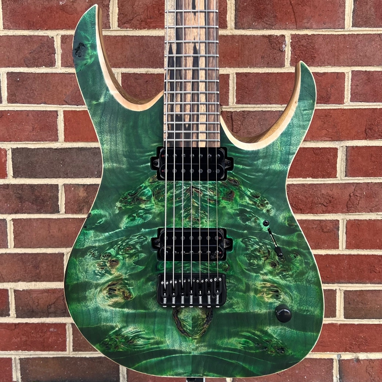 Mayones Duvell Elite 7, Antique Green Emerald RAW, 3A Eye Poplar