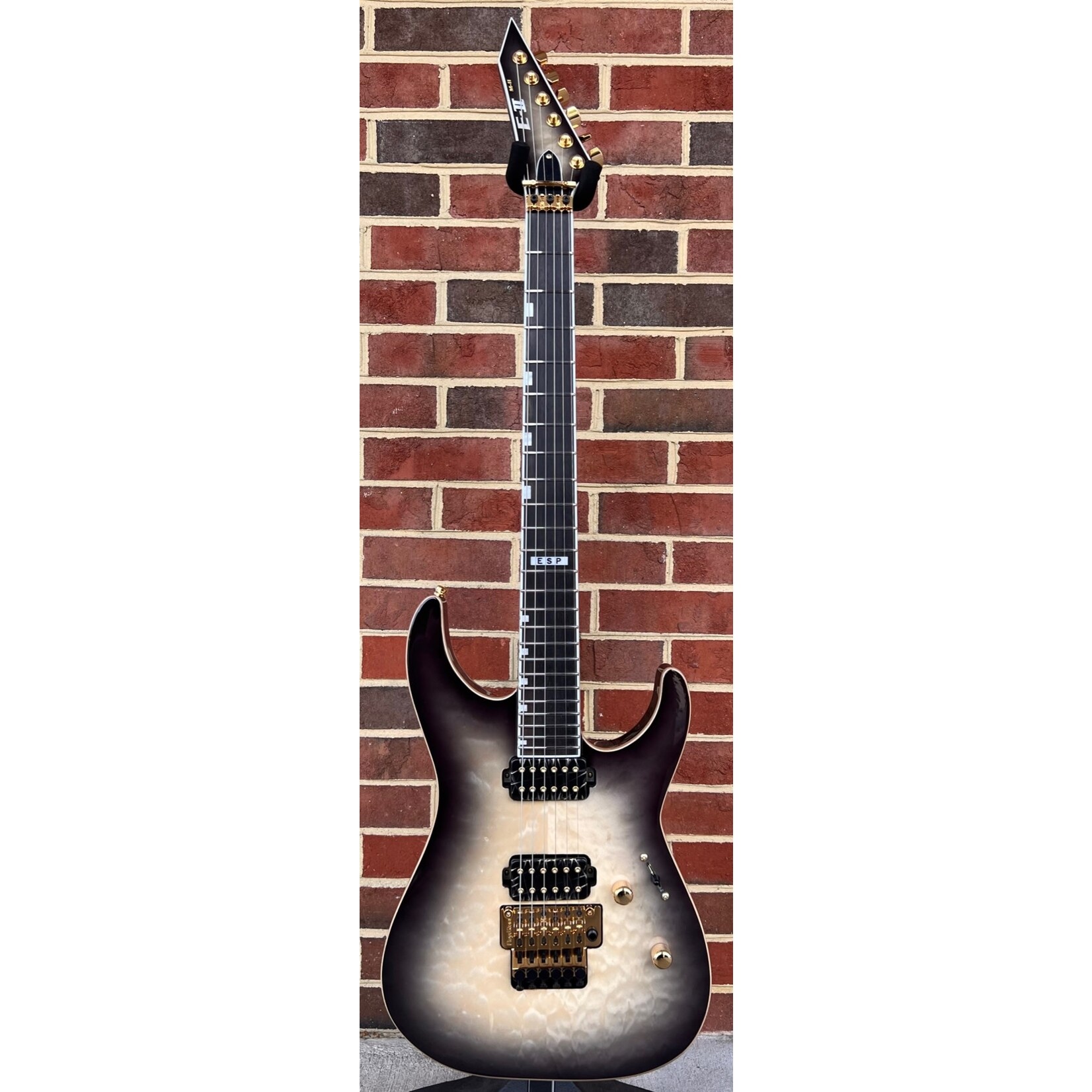 ESP ESP E-II M-II, Black Natural Burst, Quilted Maple Top, Bareknuckle Aftermath Pickups, Locking Tuners, Hardshell Case