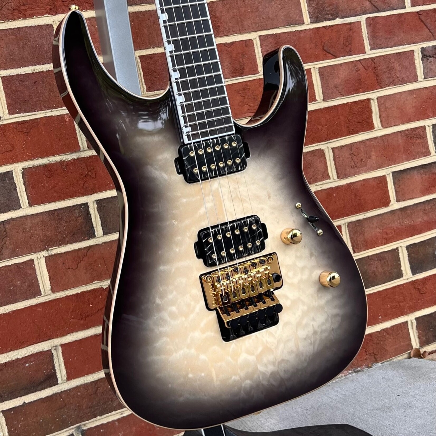 ESP ESP E-II M-II, Black Natural Burst, Quilted Maple Top, Bareknuckle Aftermath Pickups, Locking Tuners, Hardshell Case