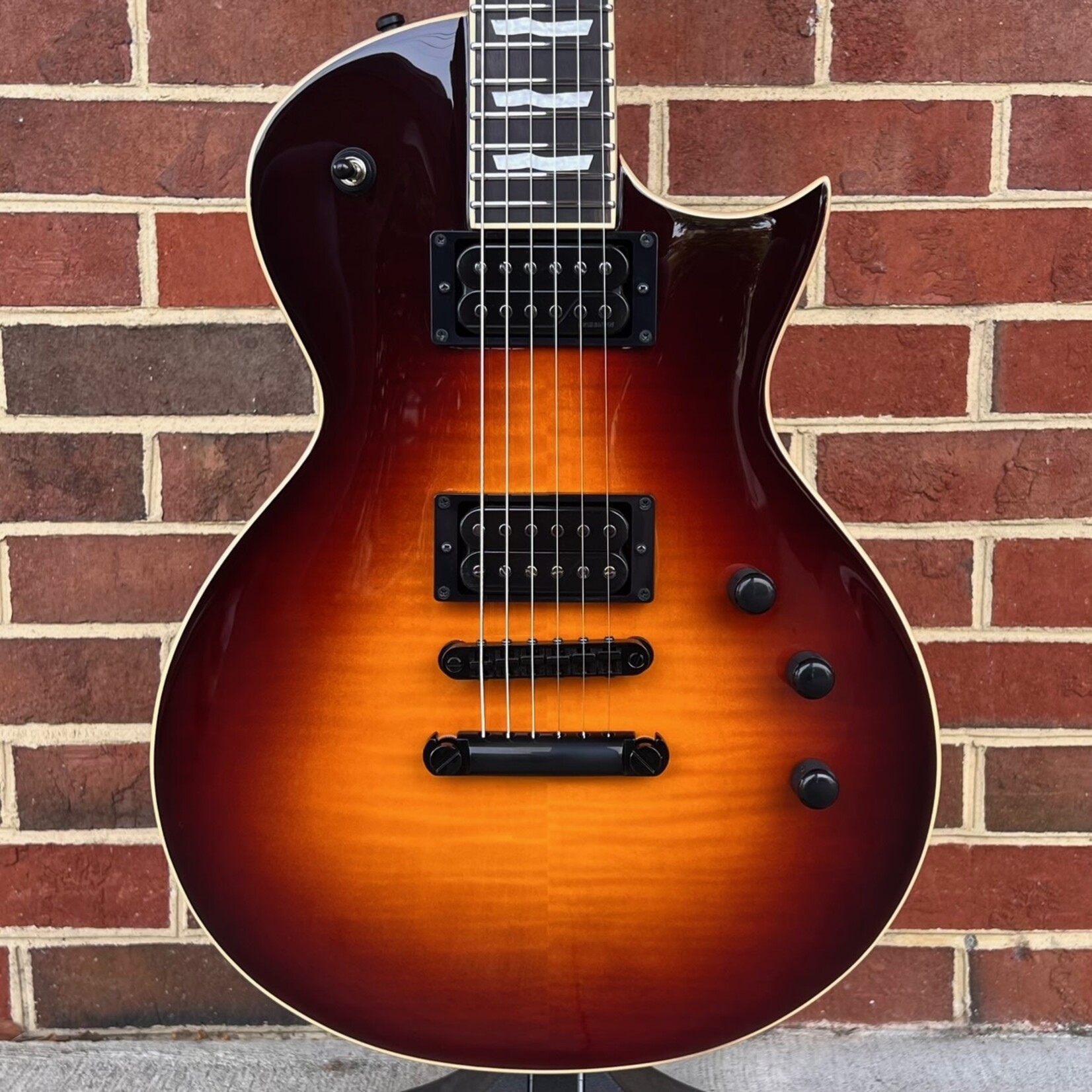 ESP ESP E-II Eclipse Full Thickness, Tobacco Sunburst, Flame Maple Top, Fishman Open Core Classic Pickups, Hardshell Case, SN# ES3263223