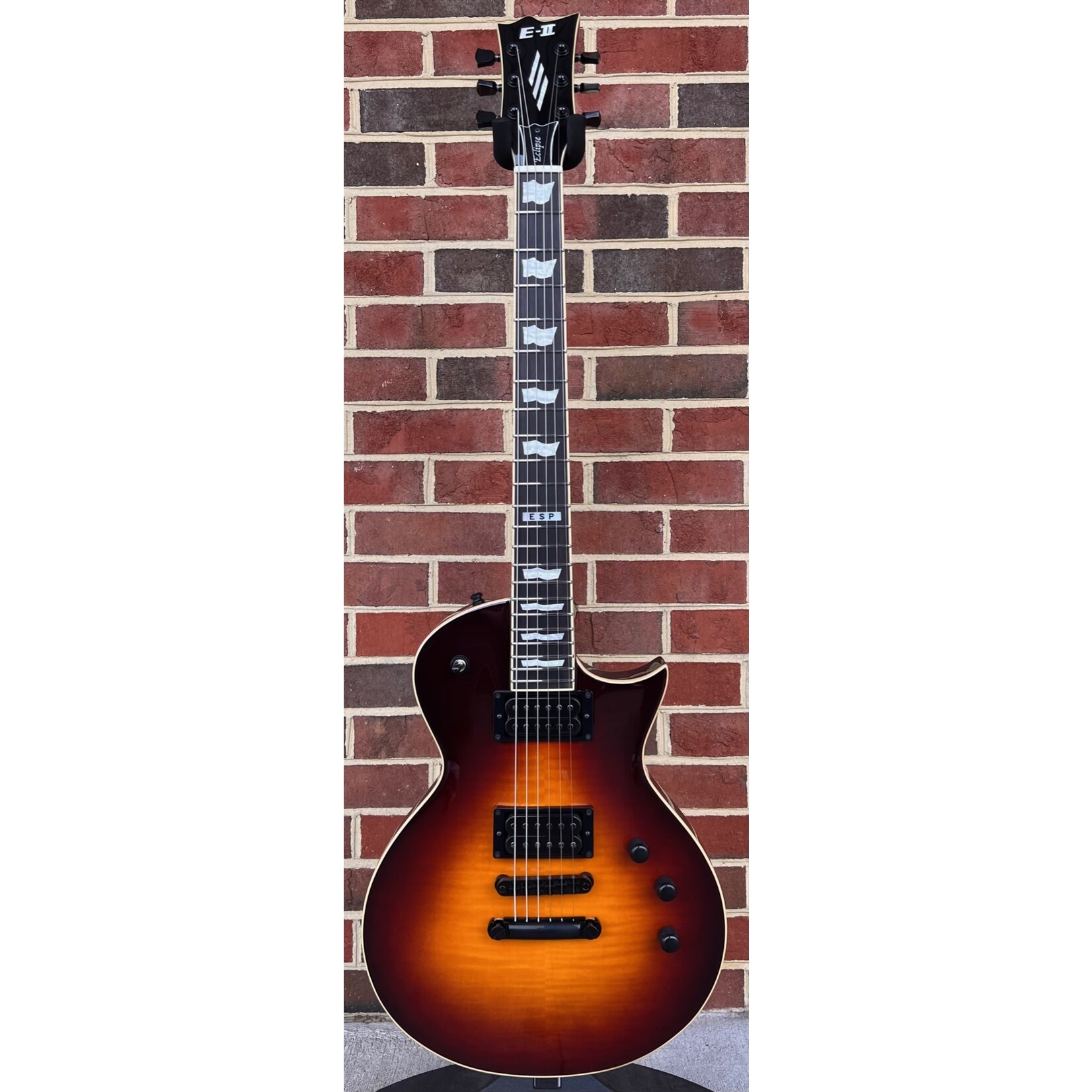 ESP ESP E-II Eclipse Full Thickness, Tobacco Sunburst, Flame Maple Top, Fishman Open Core Classic Pickups, Hardshell Case, SN# ES3263223