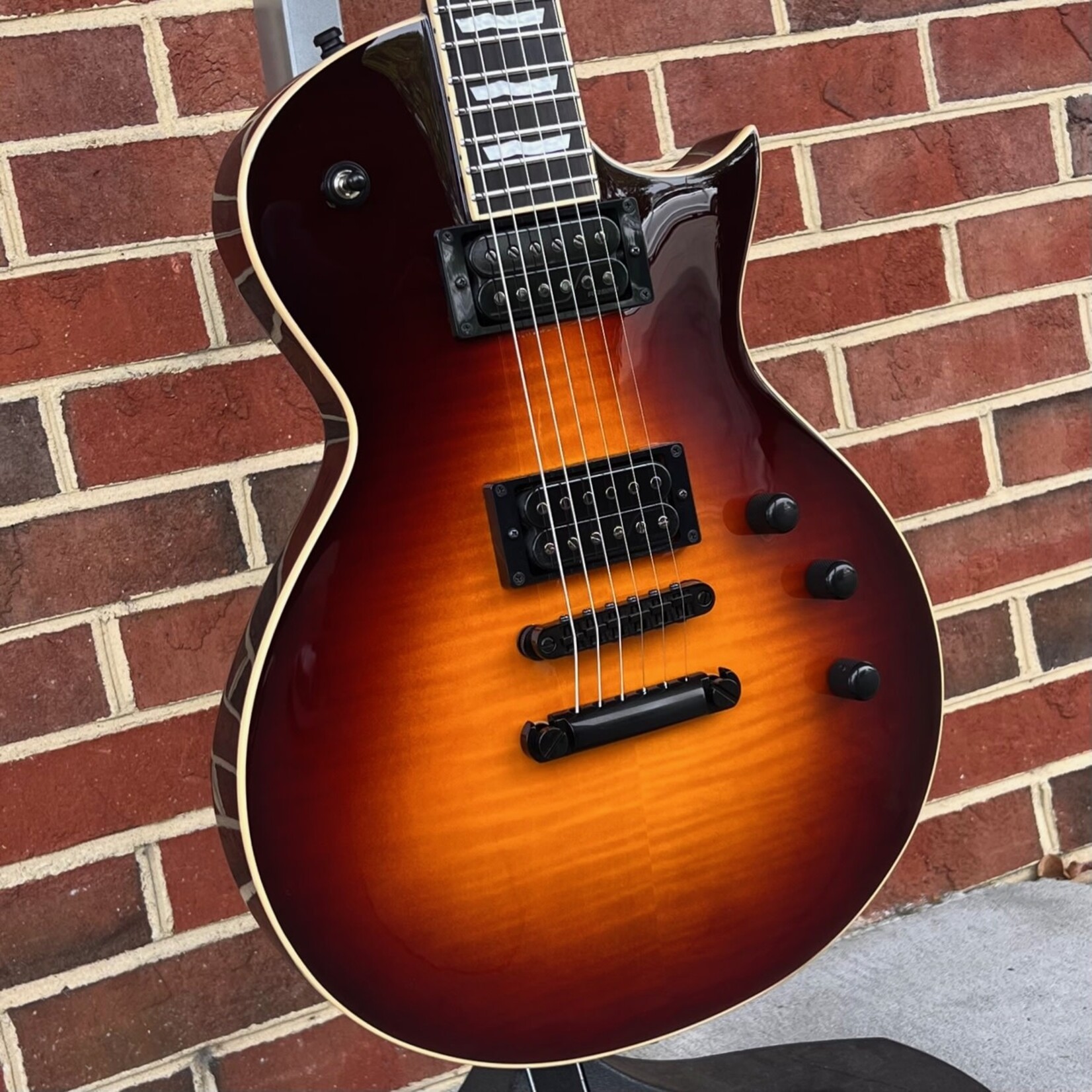 ESP ESP E-II Eclipse Full Thickness, Tobacco Sunburst, Flame Maple Top, Fishman Open Core Classic Pickups, Hardshell Case, SN# ES3263223