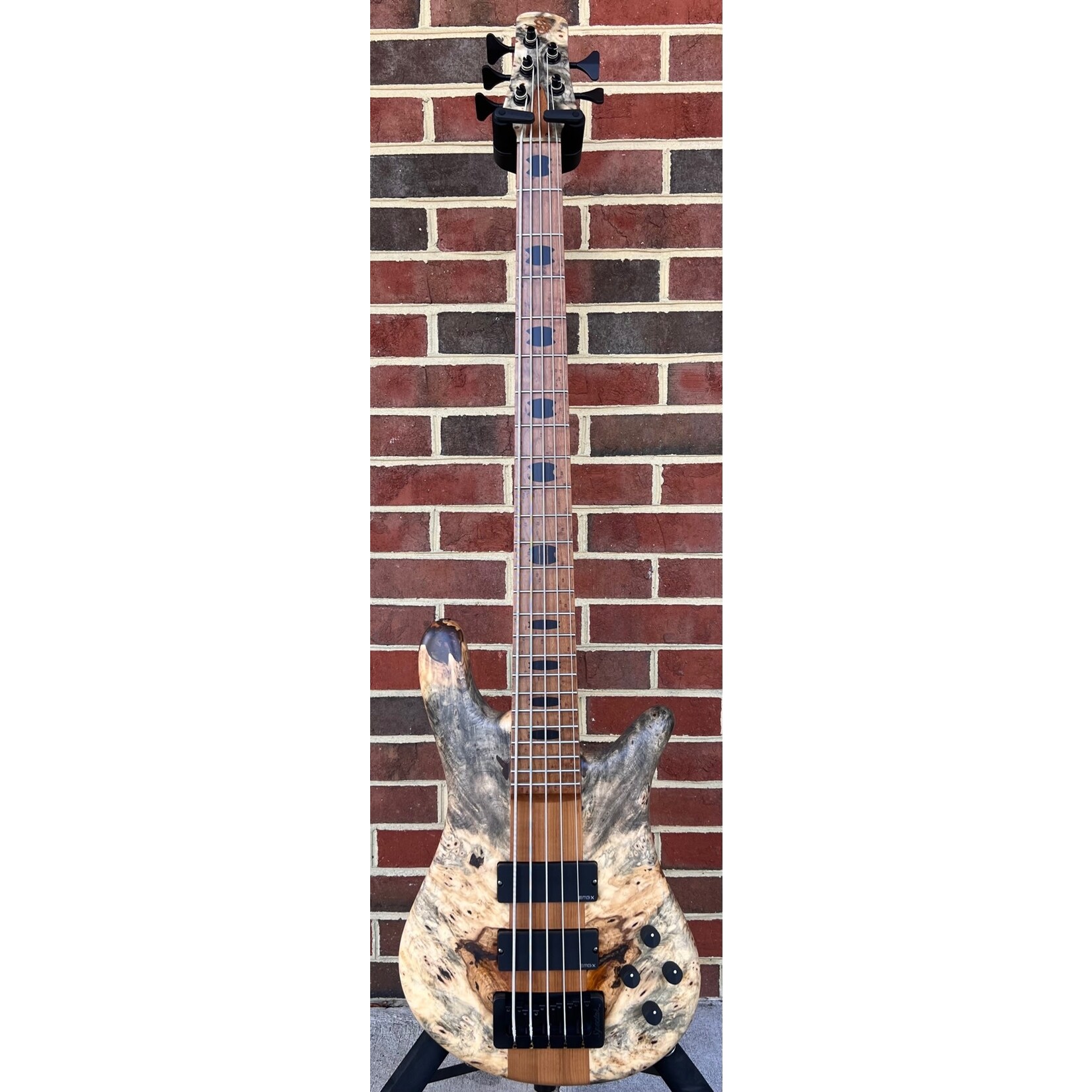 Spector Spector USA NS-5XL, The Music Loft 30th Anniversary, Buckeye Burl Top, Reclaimed Redwood Body, Roasted Maple Neck, Roasted Birdseye Maple Fretboard, Ebony Inlays, Matching Headstock, EMG 40DCX Pickups, HAZ 9v Preamp, TSA Case