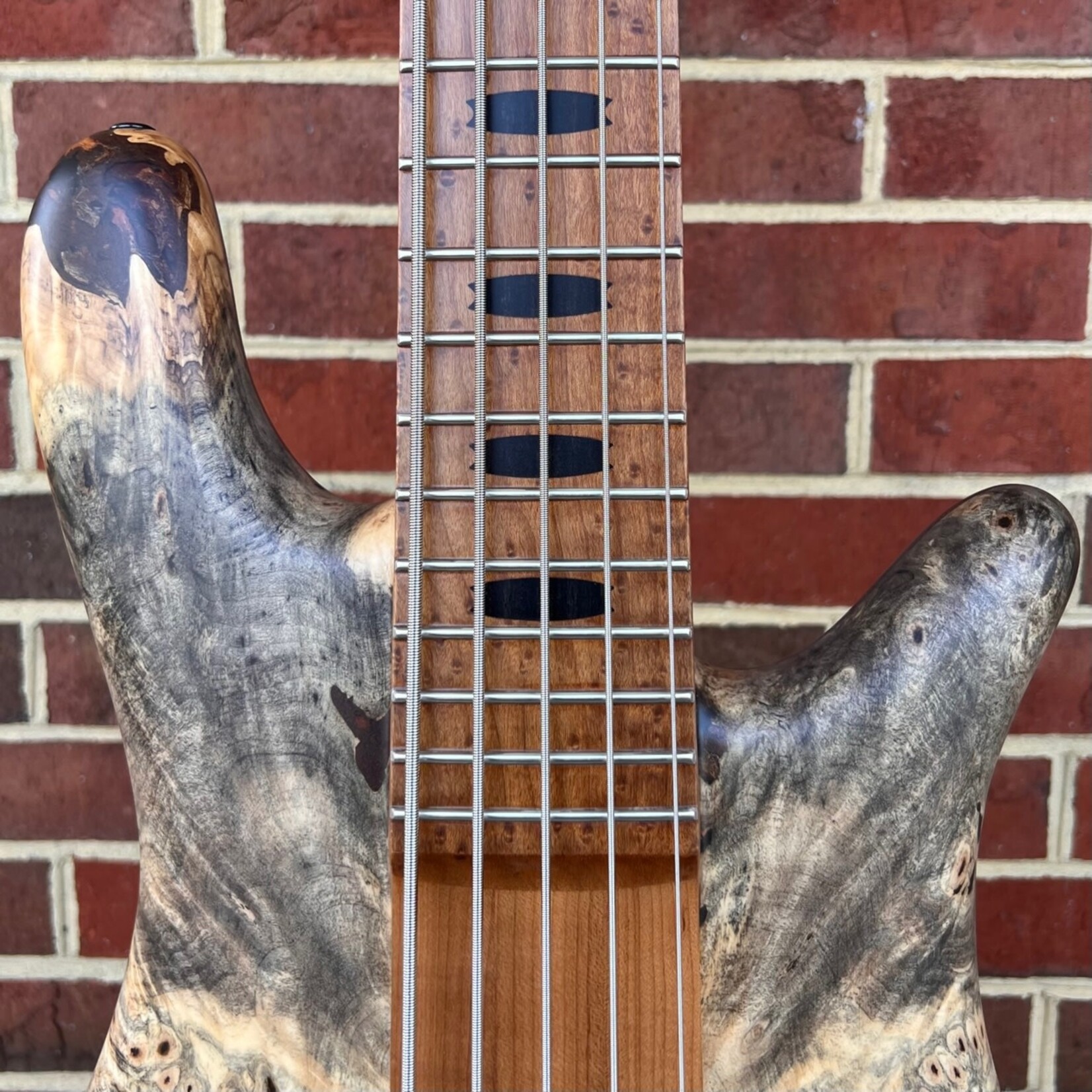 Spector Spector USA NS-5XL, The Music Loft 30th Anniversary, Buckeye Burl Top, Reclaimed Redwood Body, Roasted Maple Neck, Roasted Birdseye Maple Fretboard, Ebony Inlays, Matching Headstock, EMG 40DCX Pickups, HAZ 9v Preamp, TSA Case