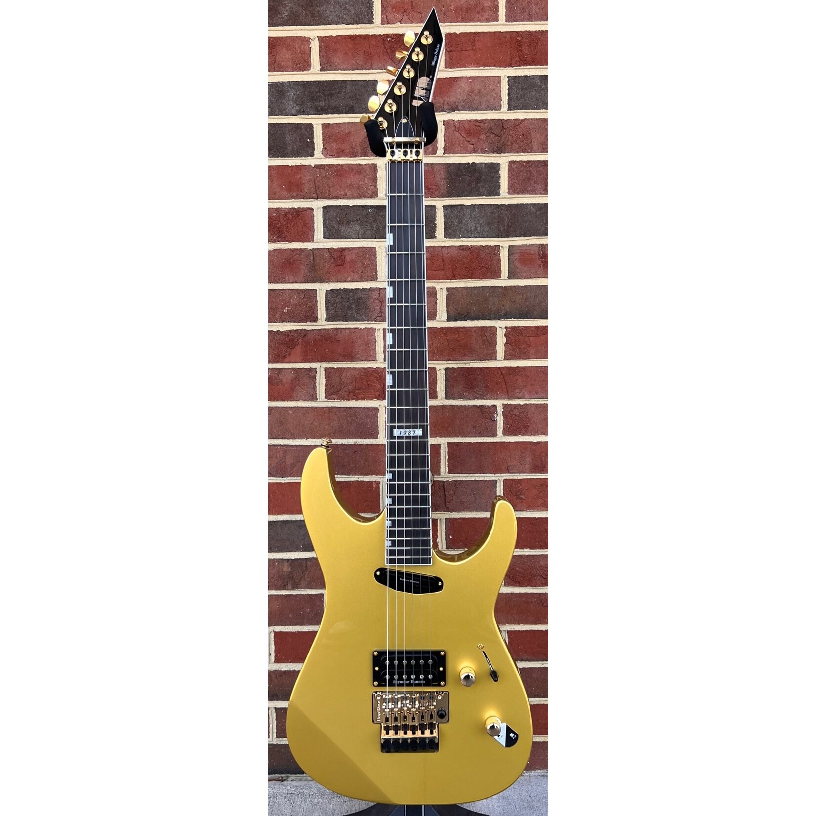 LTD ESP LTD Mirage Deluxe '87, Metallic Gold, Floyd Rose Tremolo, Seymour Duncan Hot Rail/Distortion Pickups, Macassar Ebony Fretboard