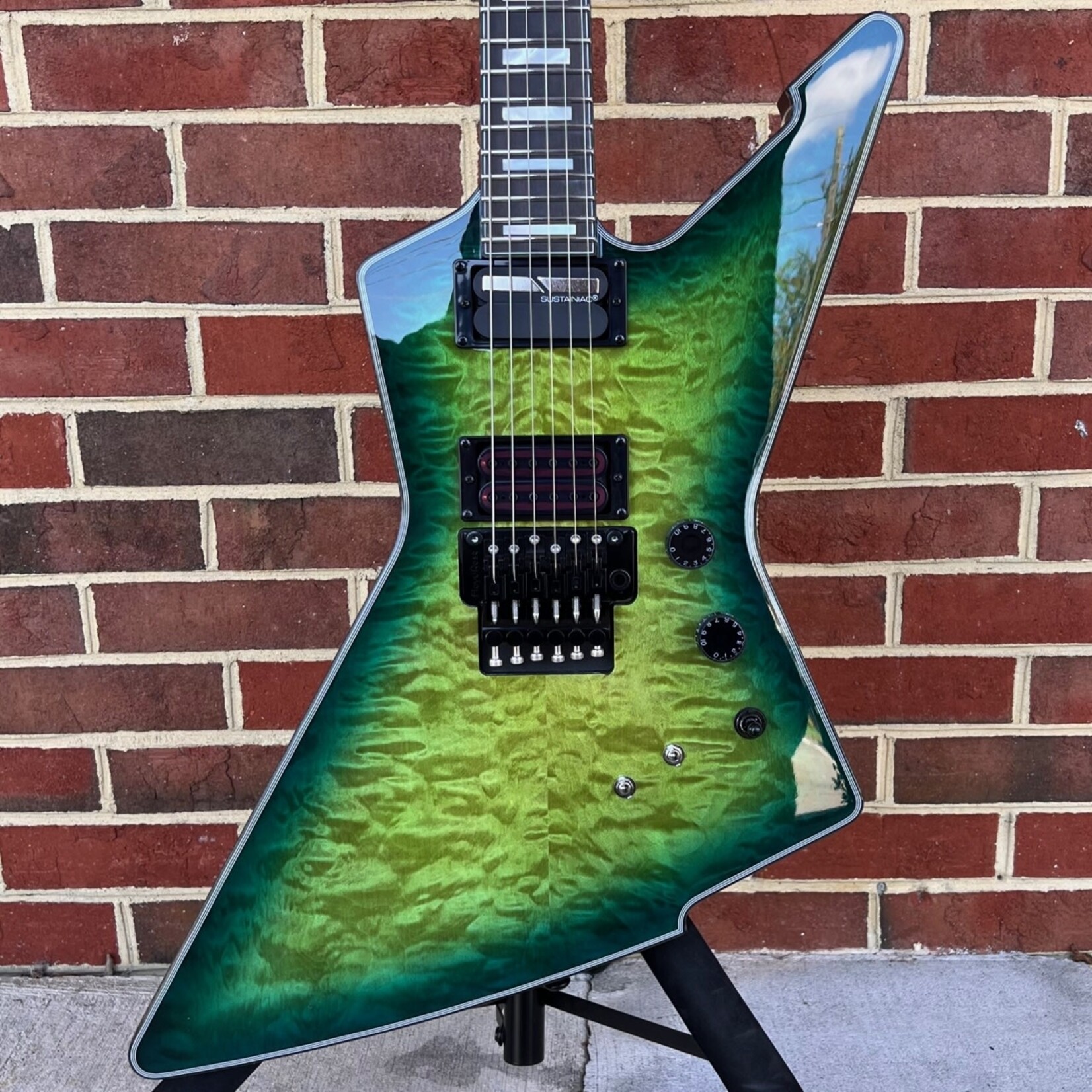 Schecter Guitar Research Schecter E-1 FR S Special Edition, Green Burst, Quilted Maple Top, Sustainiac Pickup, SN# W23050933