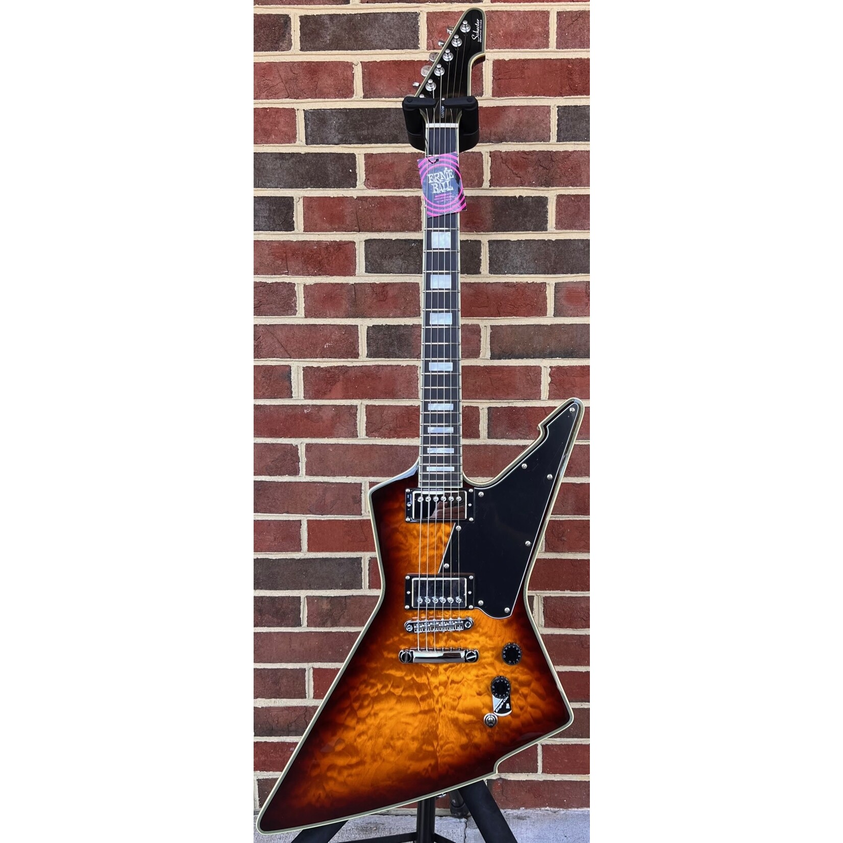 Schecter Guitar Research Schecter E-1 Custom, Vintage Sunburst, Quilted Maple Top, Ebony Fretboard, Locking Tuners, Schecter USA Sunset Strip/Pasadena Pickups, SN# W23051924