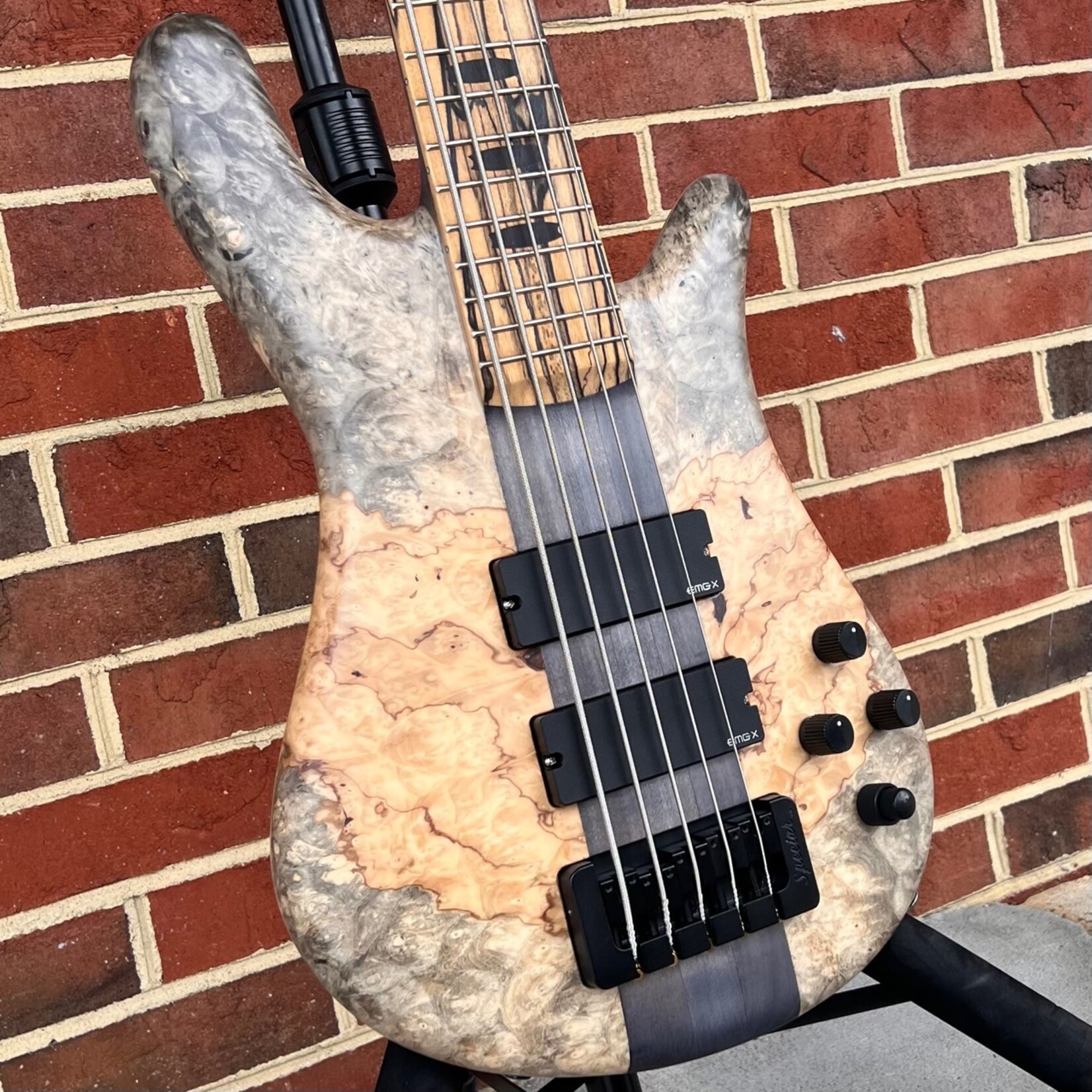 Spector Spector USA NS-5XL, The Music Loft 30th Anniversary, Buckeye Burl Top, Swamp Ash Body, 3pc Maple Neck, Pale Moon Ebony Fretboard, Matching Headstock, EMG40DCX, Darkglass Tone Capsule, TSA Case