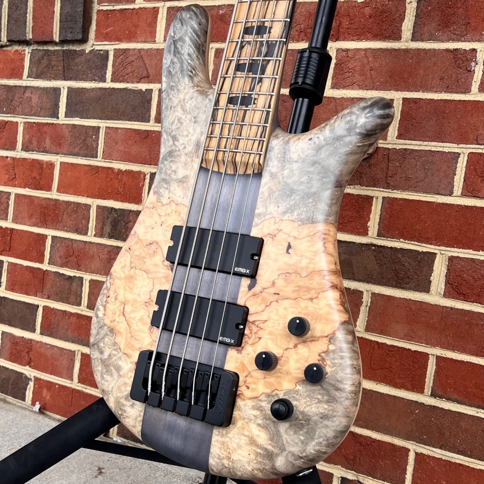 Spector Spector USA NS-5XL, The Music Loft 30th Anniversary, Buckeye Burl Top, Swamp Ash Body, 3pc Maple Neck, Pale Moon Ebony Fretboard, Matching Headstock, EMG40DCX, Darkglass Tone Capsule, TSA Case