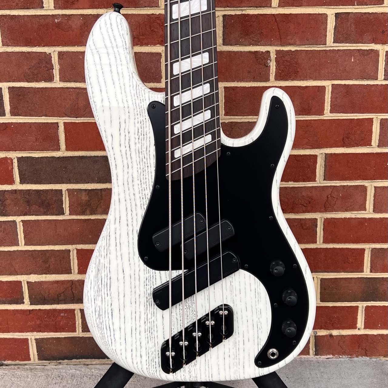 Dingwall Custom Super PJ 5-String, White Ceruse, Swamp Ash Body