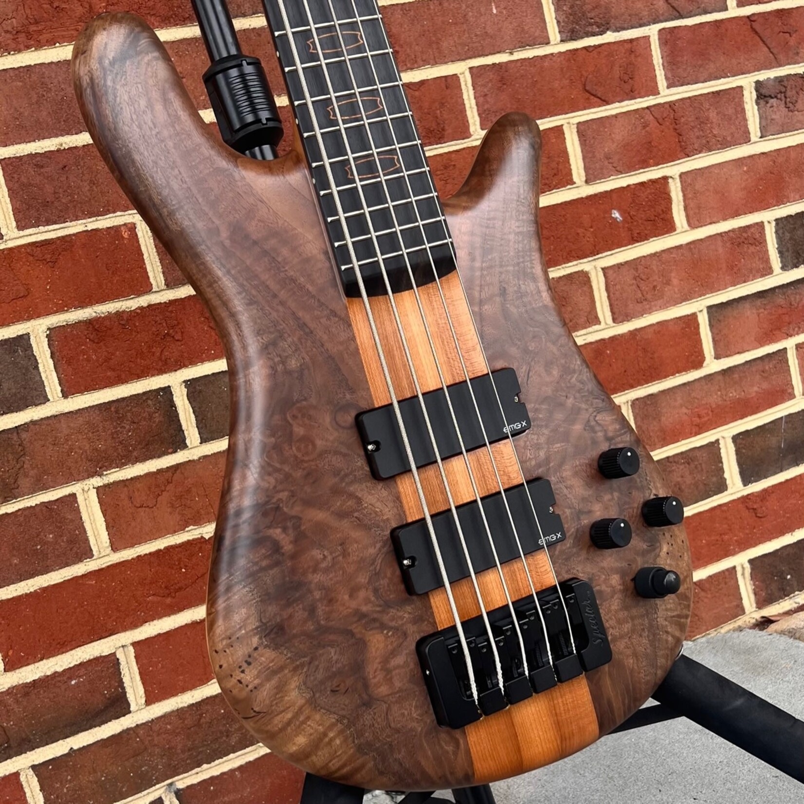 Spector Spector USA NS-5XL, The Music Loft 30th Anniversary, Figured Walnut Top, Swamp Ash Body, Roasted Maple Neck, Ebony Fretboard, EMG 40DCX Pickups, Darkglass Tone Capsule, TSA Case