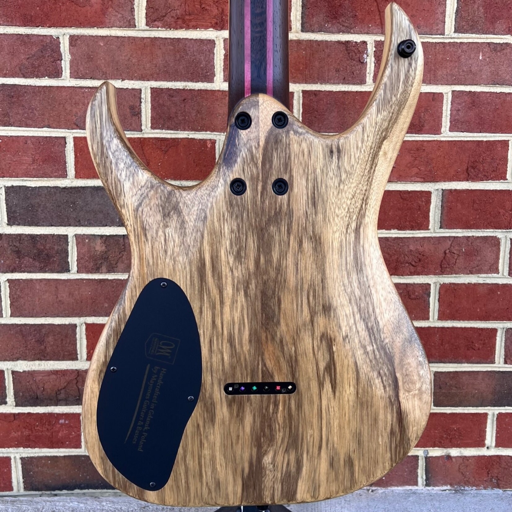 Mayones Mayones Duvell Elite 6, Natural Fade Green Burst Out Satin, 4A Eye Poplar Top, Black Limba Body, 3A Pale Moon Ebony Fretboard, 5pc Wenge/Purpleheart Neck, Matching Headstock, Bare Knuckle TKO Pickups, Hipshot Bridge & Locking Tuners, Mayones Hybrid Ca