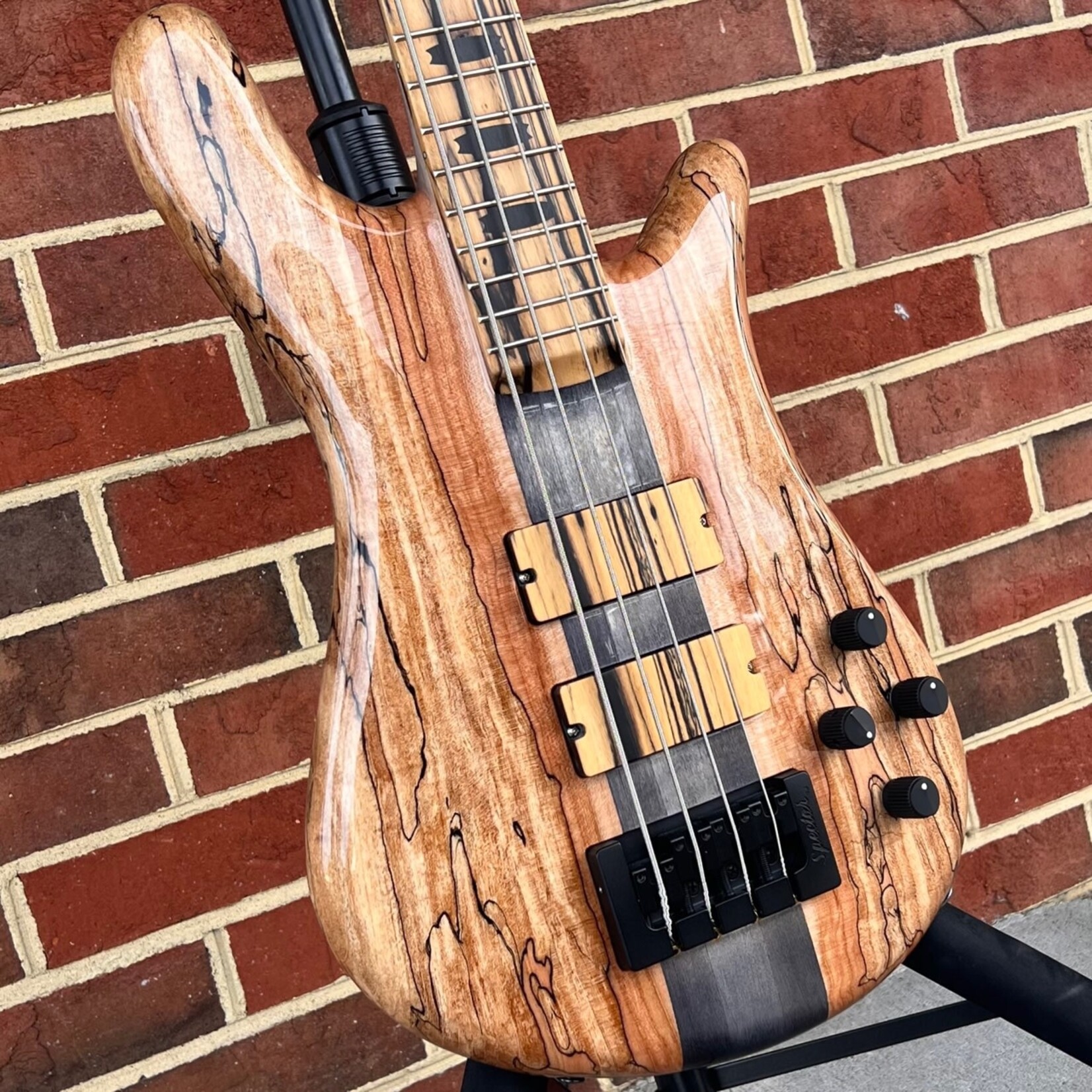 Spector Spector USA NS-2, The Music Loft 30th Anniversary, Spalted Maple Top, Black Walnut Body - Weight Relieved, 3pc Maple Neck, Pale Moon Ebony Fretboard, Ebony Inlays, Bookmatched Spalted Maple Headstock, EMG 35DCX Pickups, HAZ 9v, TSA Case
