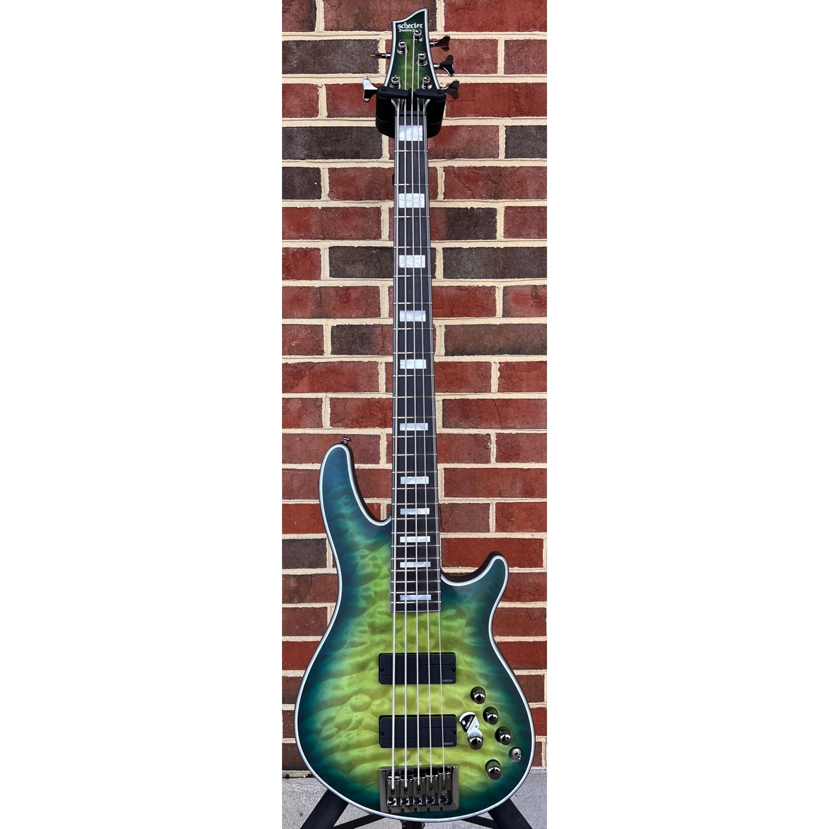 Schecter Guitar Research Schecter Daniel Firth Hellraiser Extreme 5-String Bass, Cthulu Burst Satin, Neck Thru, Fishman Fluence Pickups & Preamp