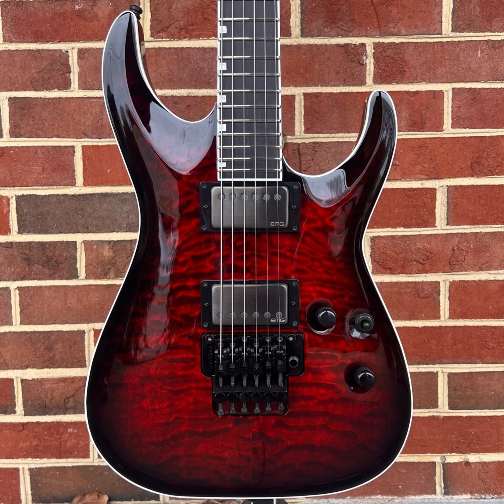 ESP ESP E-II Horizon FR-II, See Thru Black Cherry Sunburst, Neck Thru,  Quilted Maple Top, Mahogany Body, Floyd Rose Original Bridge, EMG 57/66TW  