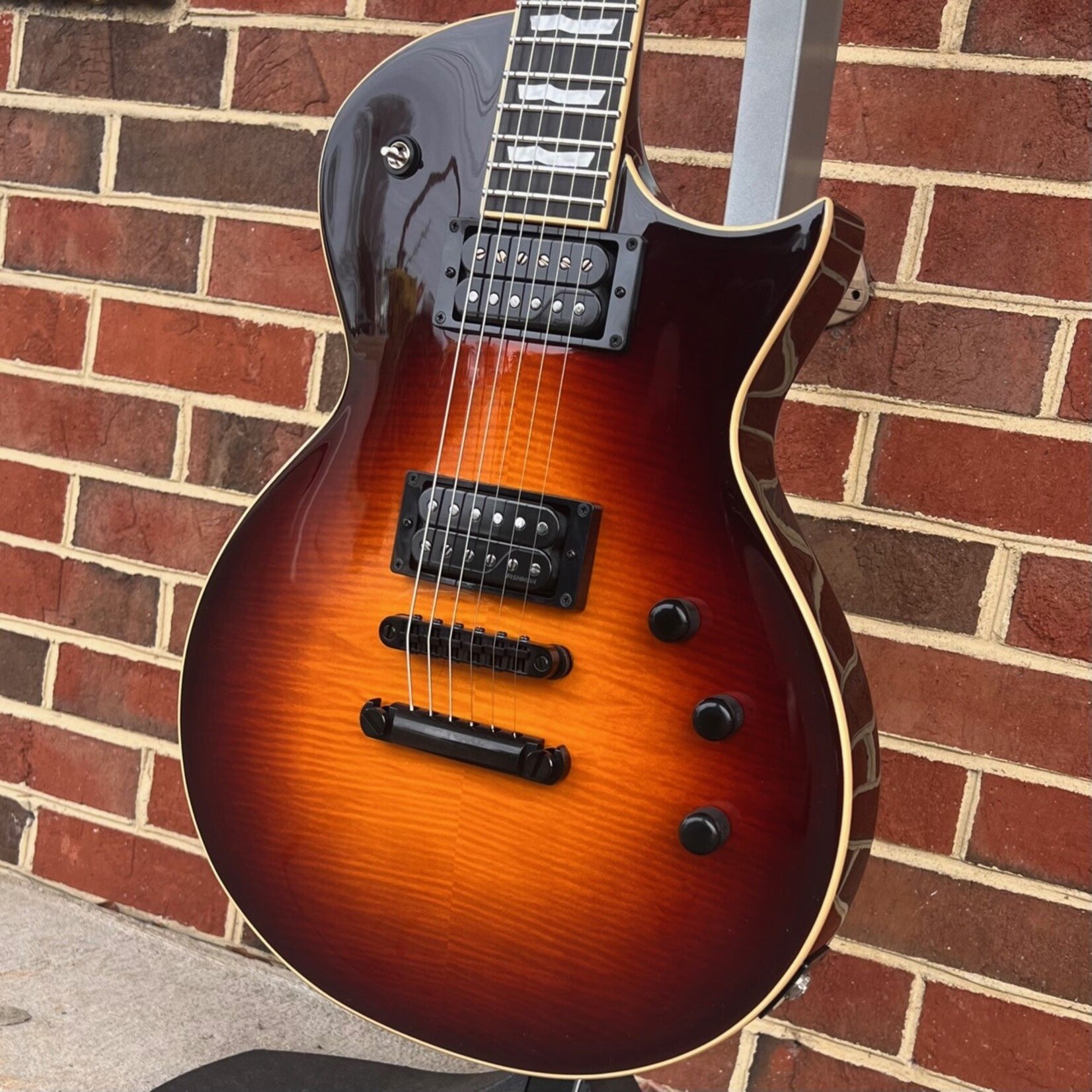 ESP ESP E-II Eclipse Full Thickness, Tobacco Sunburst, Flame Maple Top, Fishman Open Core Classic Pickups, Hardshell Case, SN# ES3351233