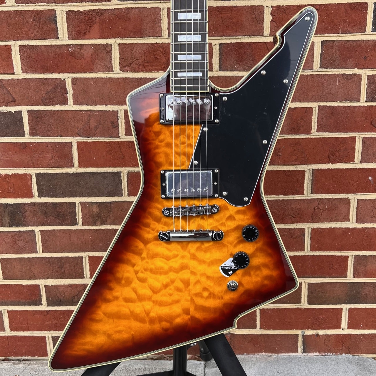 Schecter E-1 Custom, Vintage Sunburst, Quilted Maple Top, Ebony  