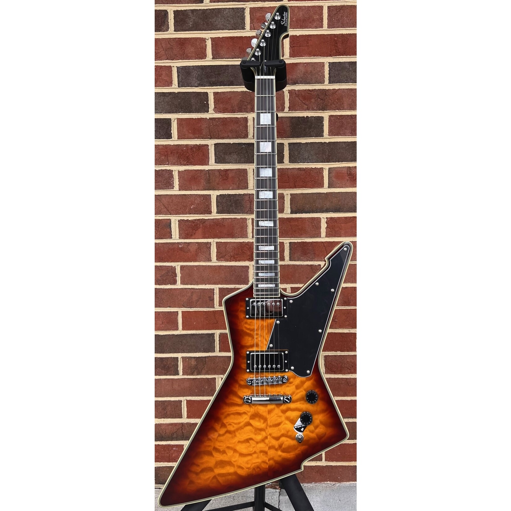 Schecter Guitar Research Schecter E-1 Custom, Vintage Sunburst, Quilted Maple Top, Ebony Fretboard, Locking Tuners, Schecter USA Sunset Strip/Pasadena Pickups, SN# W23111835