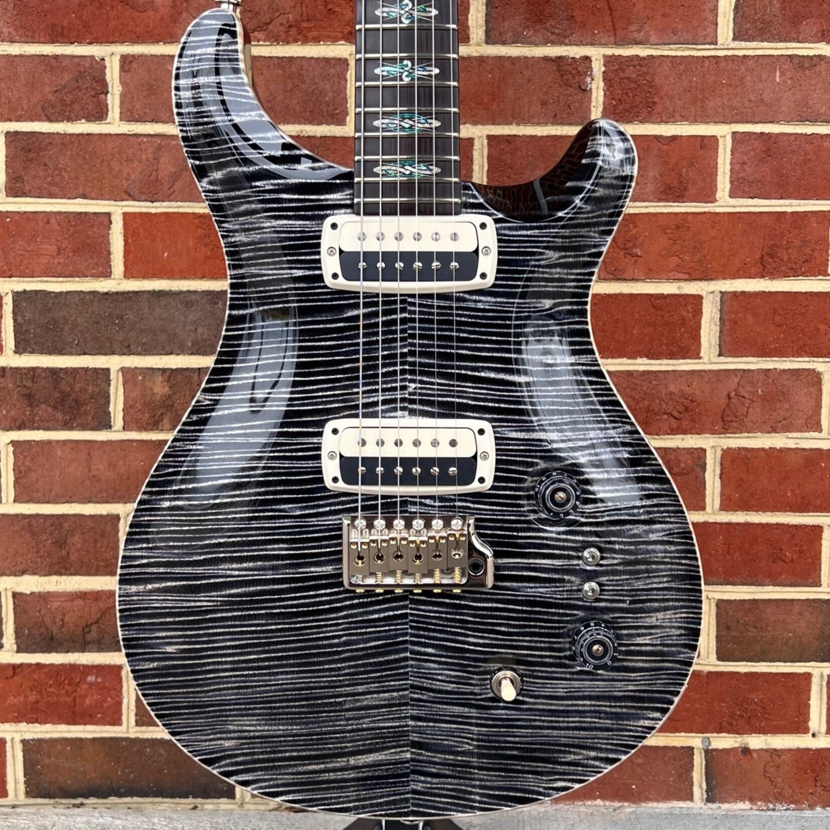 Paul Reed Smith Paul Reed Smith Private Stock John McLaughlin Limited Edition, 1 of 200 Worldwide, Flame Maple Top, African Mahogany Body, Hormigo Neck, African Blackwood Fretboard, Celtic Knot Inlays - Crushed Opal, Signed by John McLaughlin, Hardshell Case