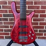 Warwick Warwick Pro Series Streamer Stage 1 5-String, Burgundy Red Transparent Satin, MEC J/J Pickups, MEC Preamps, Gig Bag