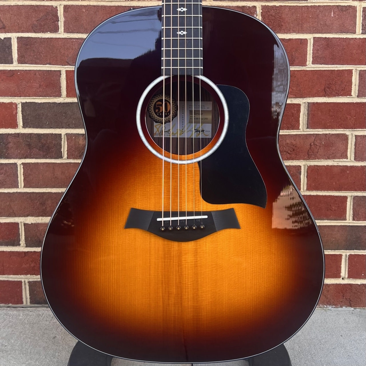 Taylor 50th Anniversary 217e-SB Plus LTD, Tobacco Sunburst, Solid Sitka  Spruce Top, Indian Rosewood Back & Sides, ES2 Electronics, Aero Case