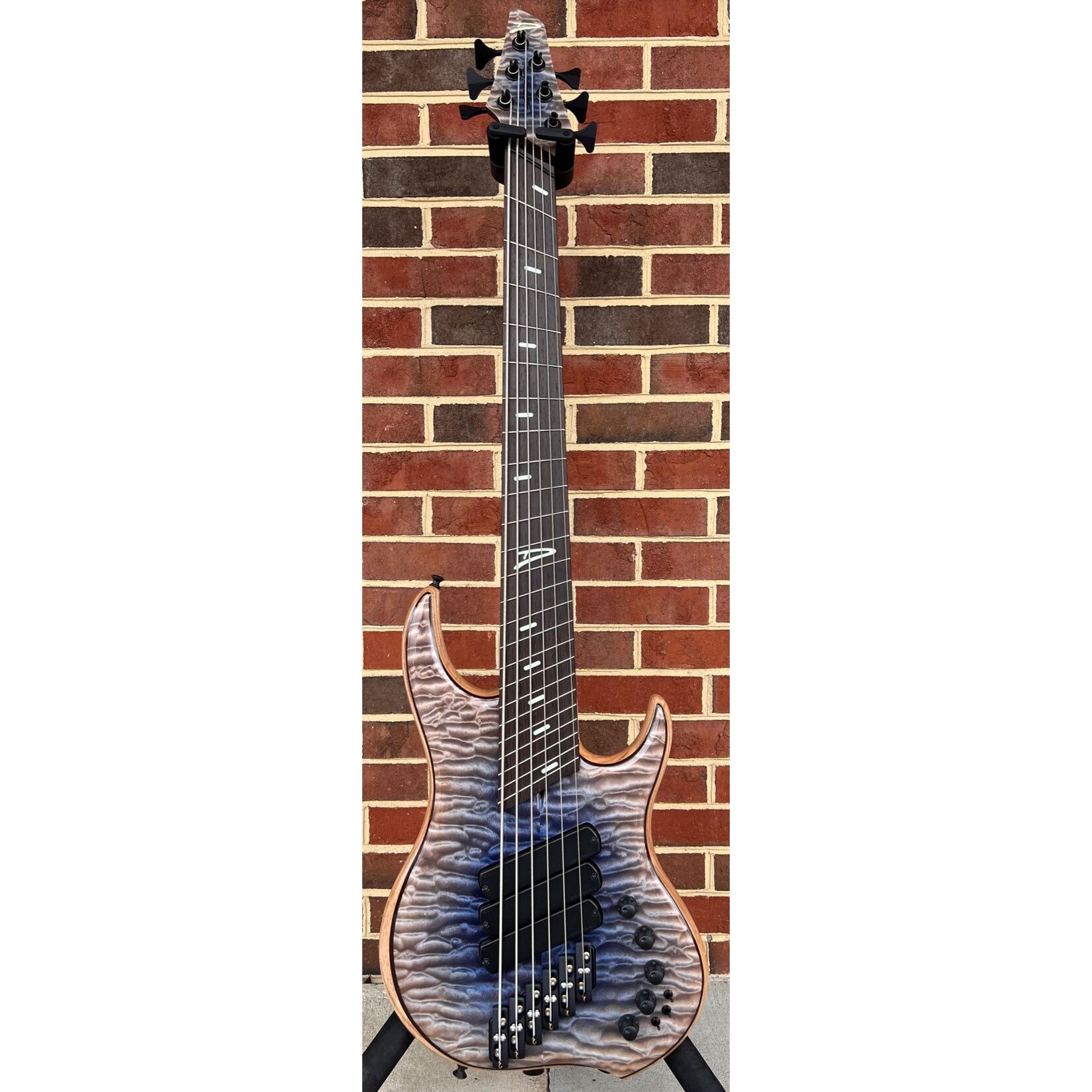 Dingwall Dingwall Z3 Custom 6-String, Blue to Ashes Reverse Burst, Quilted Maple Top, Wenge Contrast Layer, Dual Density Swamp Ash Body, Roasted Ash Neck, Wenge Fretboard, Luminlay Speedo Bars, Glockenklang Preamp w/ Toggles, Dingwall Deluxe Gig Bag, SN# 6712