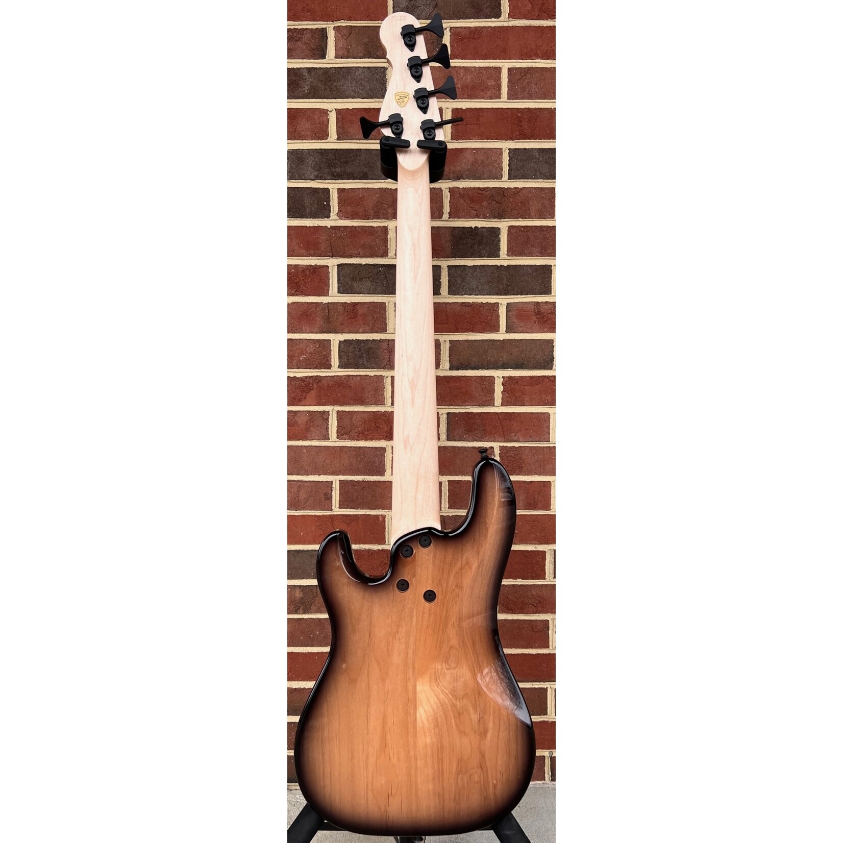 Dingwall Dingwall Super P Custom 5-String, Natural to Black Burst, Alder Body, 1pc Maple Neck, Matte Black Pickguard, Black Hardware, Dingwall Deluxe Gig Bag, SN# 7033