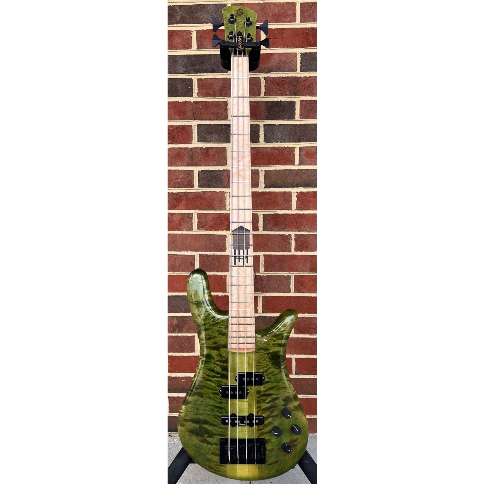 Spector Spector USA NS-2XL Kris, Woodstock Custom Collection V2, 35" Scale Length, Catskill Autumn Foliage, Quilted Maple Top, Reclaimed Redwood Body, Birdseye Maple Fretboard, Redwood Water Tower Inlay, HAZ 18v Preamp, Brass Bridge, Hardshell Case