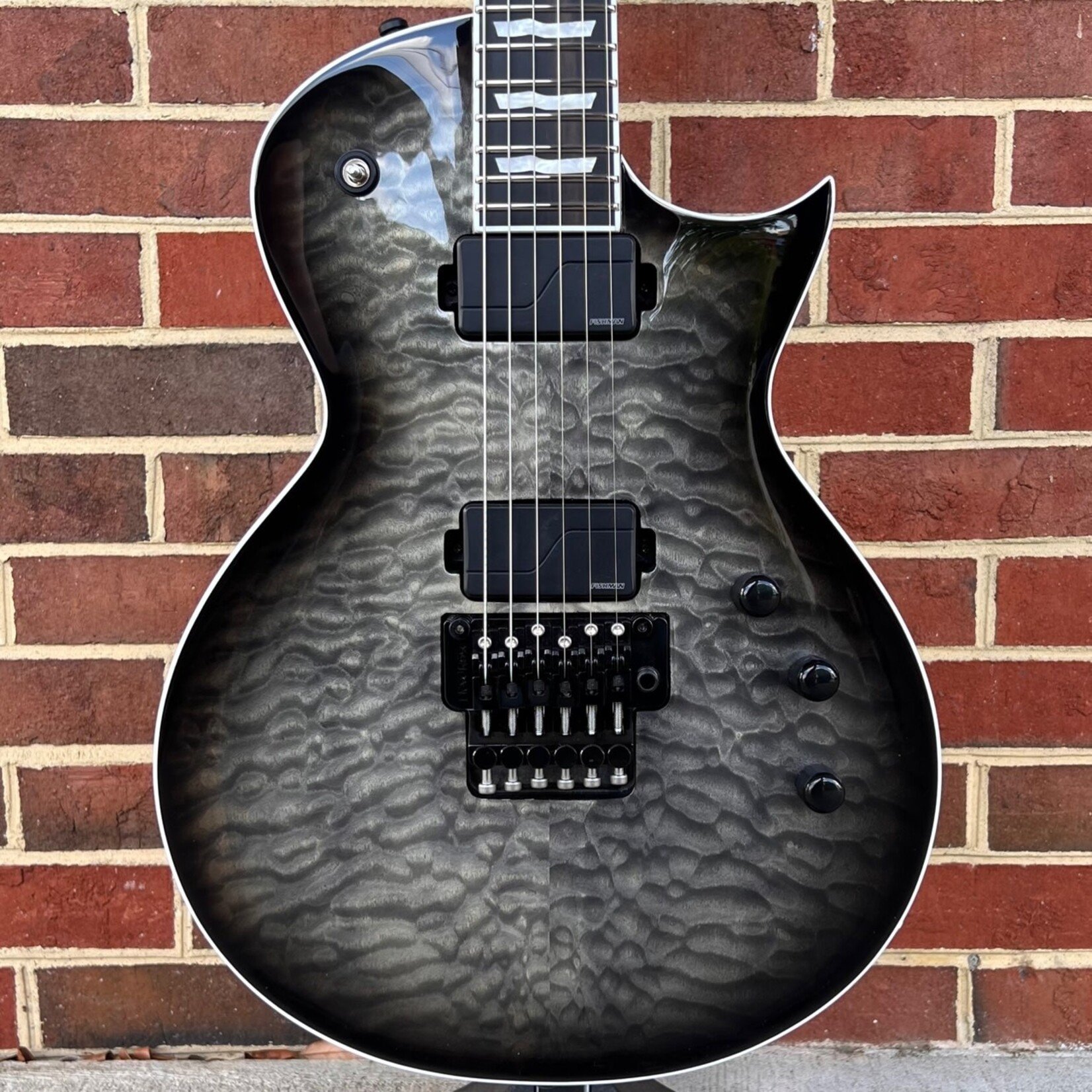 ESP E-II Eclipse, Charcoal Burst, Quilted Maple Top