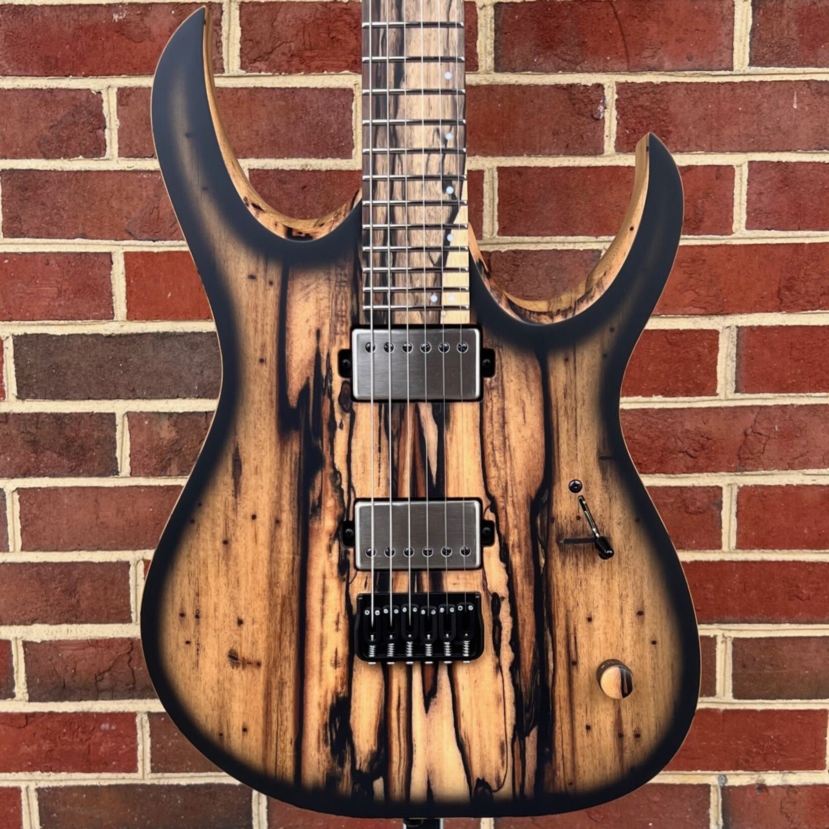 Mayones Mayones Duvell Elite 6, Pale Moon Ebony Top, Black Burst, Black Limba Body, 5A Pale Moon Ebony Fretboard, Double Offset Dot Inlays, Matching Headstock, Mayones Velvetrone Ironside + Solium Pickups, Hipshot Bridge & Locking Tuners, Mayones Hybrid Case