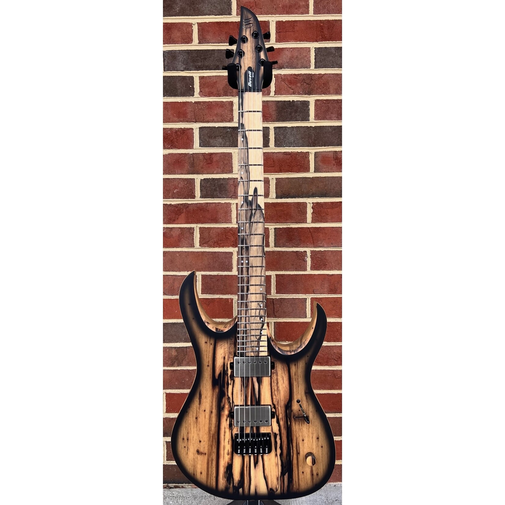 Mayones Mayones Duvell Elite 6, Pale Moon Ebony Top, Black Burst, Black Limba Body, 5A Pale Moon Ebony Fretboard, Double Offset Dot Inlays, Matching Headstock, Mayones Velvetrone Ironside + Solium Pickups, Hipshot Bridge & Locking Tuners, Mayones Hybrid Case