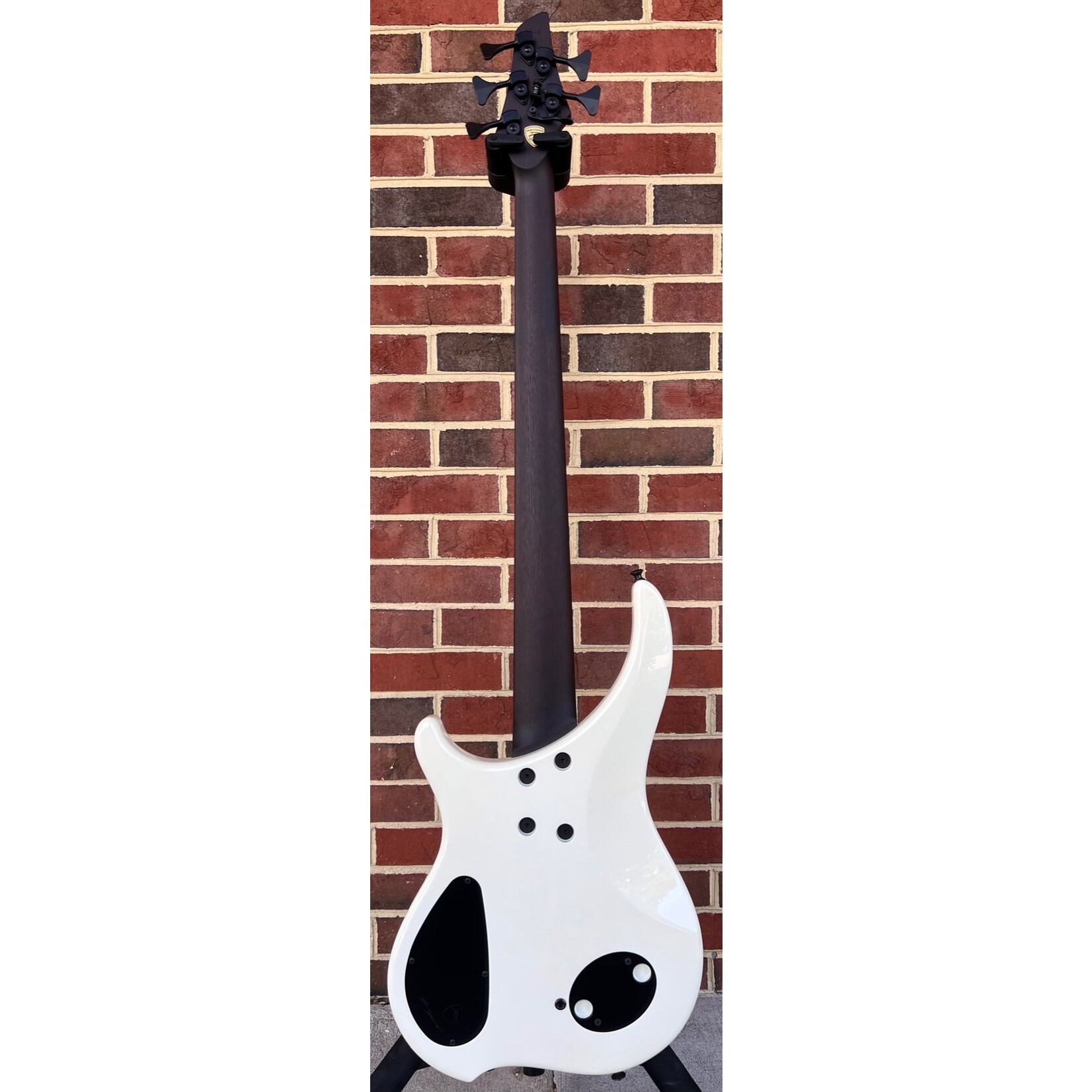 Dingwall Dingwall Custom ABII 5-String, Green to White Reverseburst, Maple Burl X-Top, Chambered Walnut Body, Flamed Maple Contrast Layer, Roasted Ash Neck, Macassar Ebony Fretboard, Hipshot Extender Key, Dingwall Gig Bag