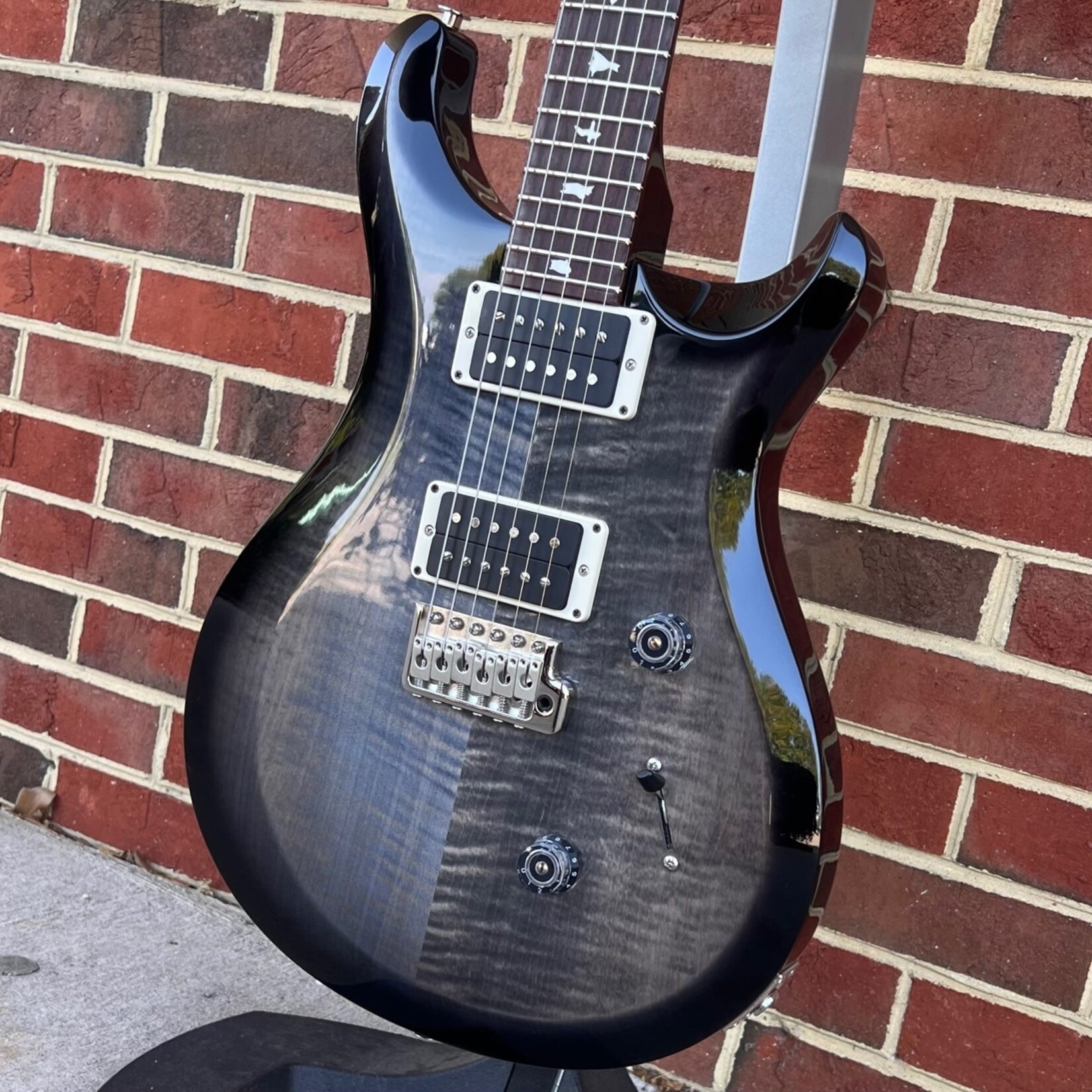 Paul Reed Smith Paul Reed Smith S2 Custom 24, Faded Gray Black Burst, Flame Maple Top, Pattern Thin Neck, 85/15 TCI Pickups, Gig Bag