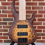 MTD MTD USA 535-24 30th Anniversary, Dark Amber Burst, Ash Burl 10-Top, Makore Body, Birdseye Maple Fretboard, Ash Neck, Matching Headstock, Matching Wood Knobs, 30th Anniversary Logo Inlay, MTD Gig Case